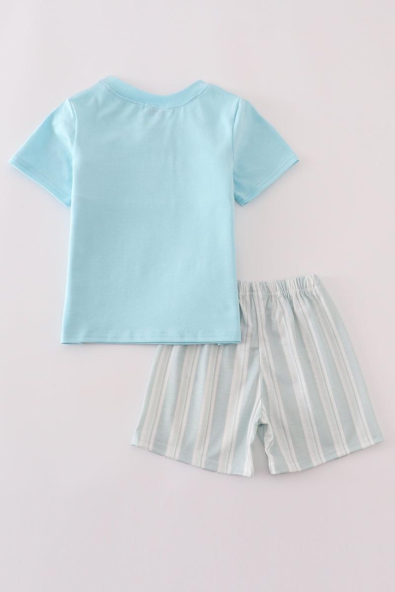 Premium Gray muslin boy shorts set Product Image