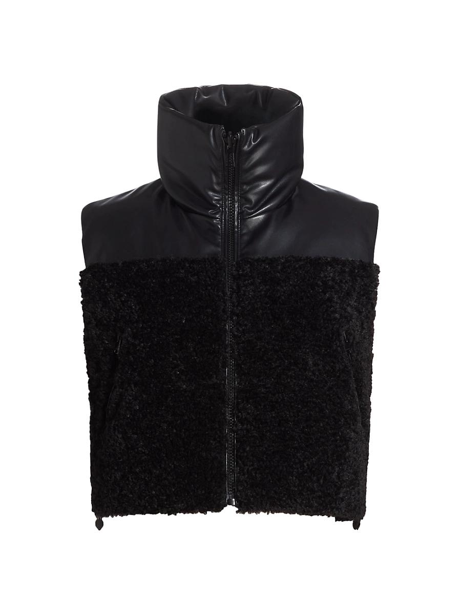 Womens Melicia Faux Leather Cropped Vest Product Image
