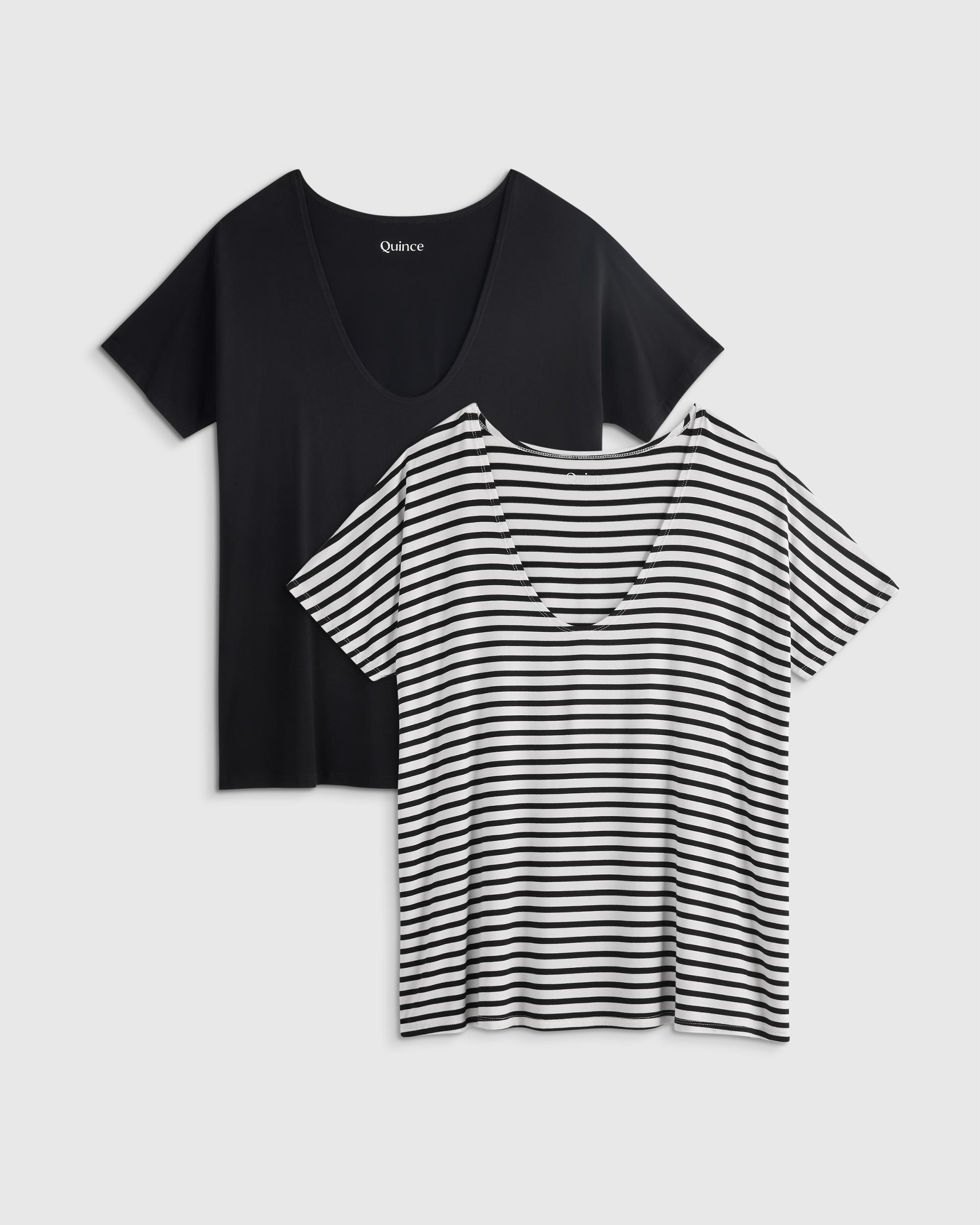 Quince | Women's Bamboo Jersey Maternity Soft V-Neck T-Shirt Size XS Product Image