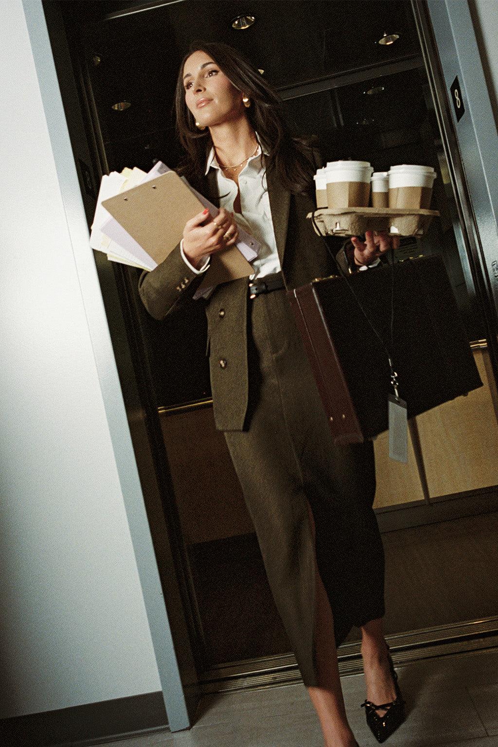 Tory Mocha Twill Button Front Sleeveless Top Product Image