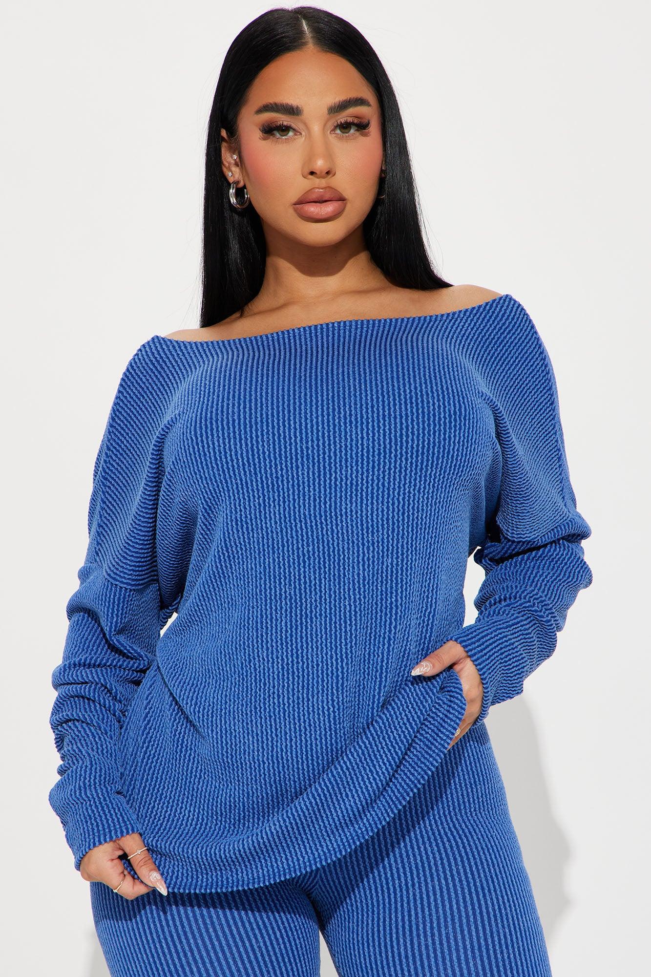 Don't Get Twisted Ribbed Legging Set - Blue Product Image