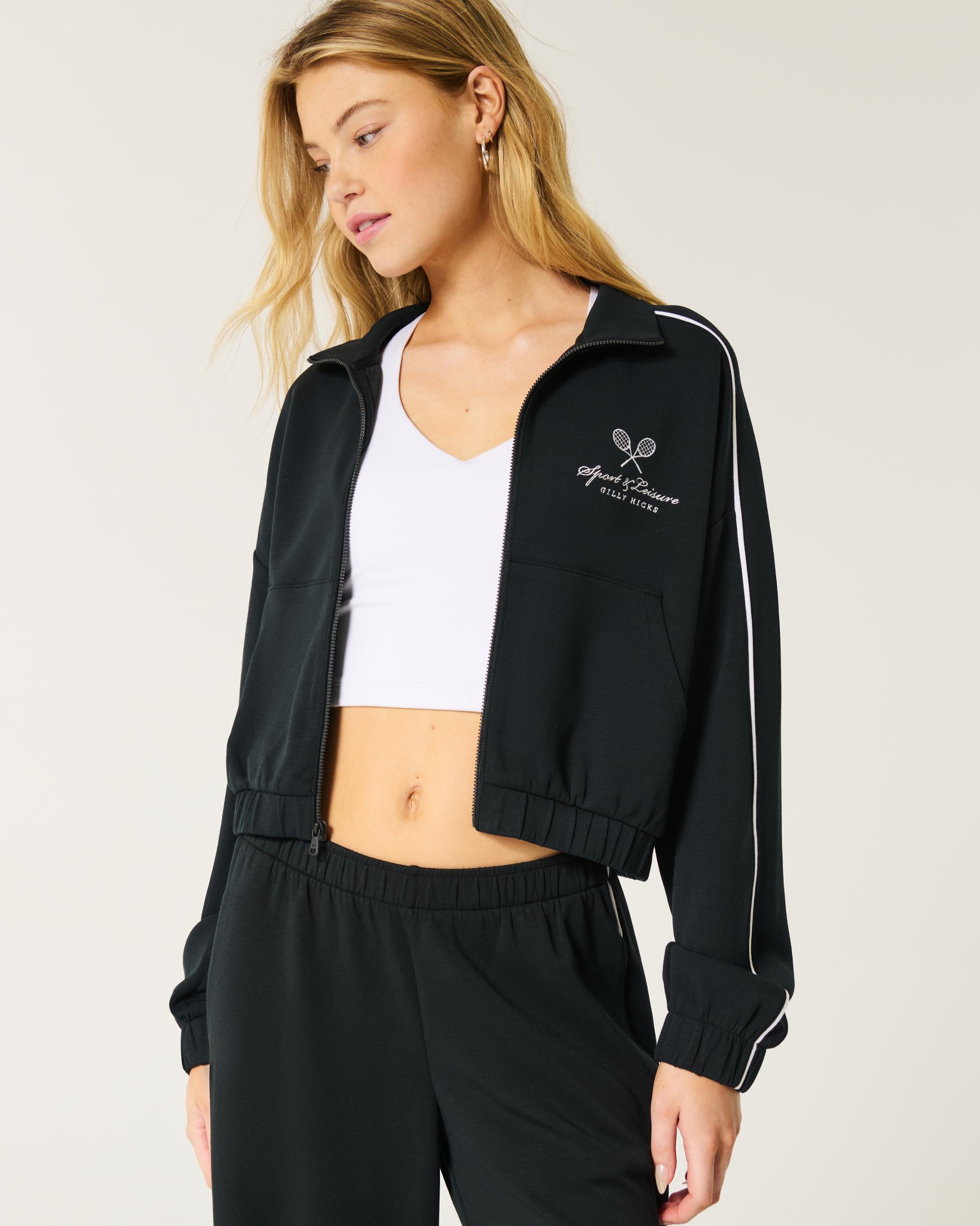 Gilly Hicks Active Cooldown Crop Track Jacket Product Image