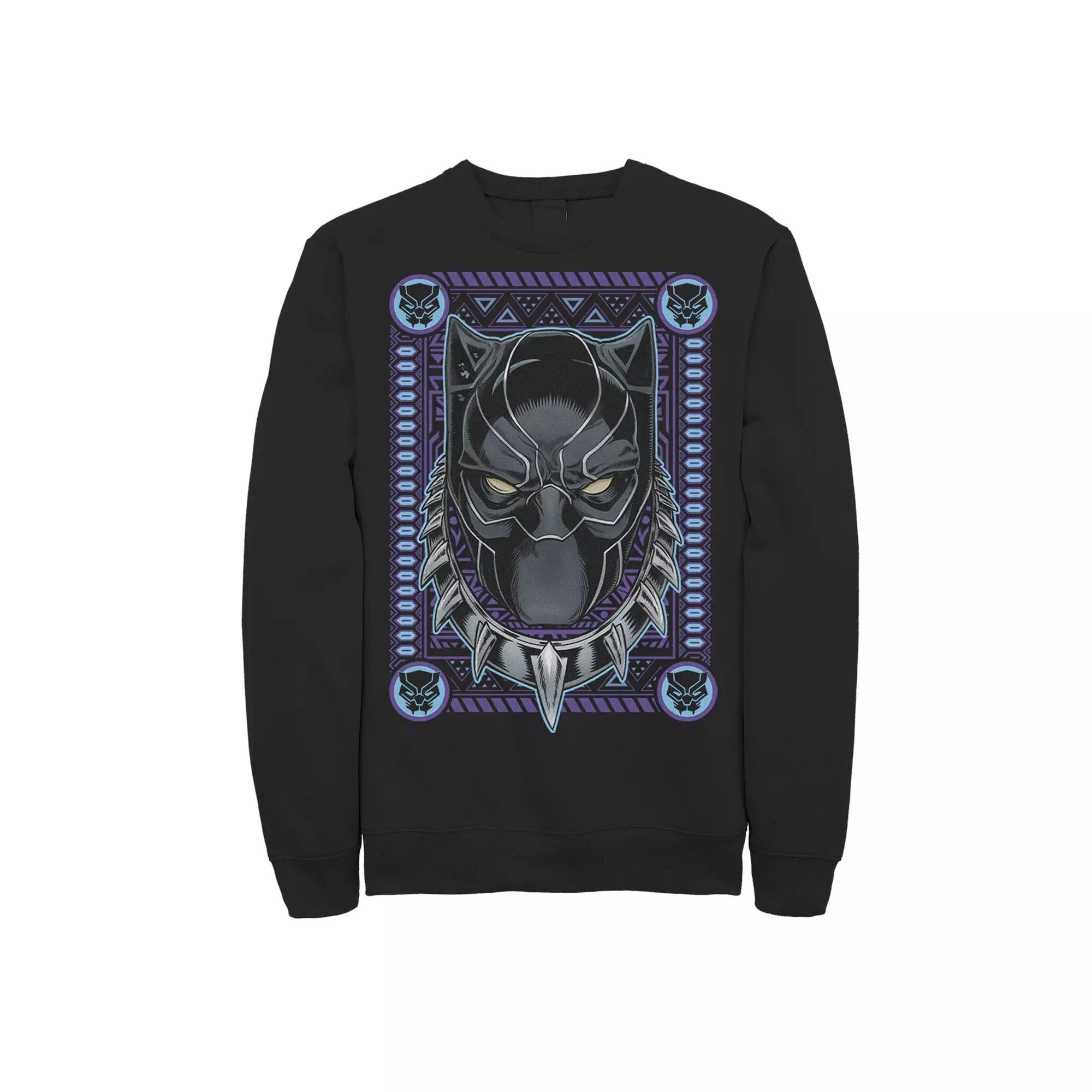 Men's Marvel Black Panther Playing Card Style Fleece, Size: 3XL Product Image