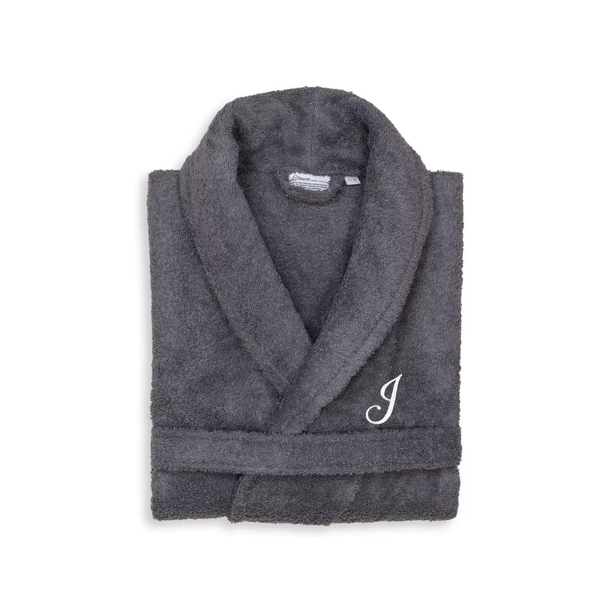 Linum Home Textiles Turkish Cotton Personalized Unisex Tie Front Terry Bathrobe, Adult Unisex,  Product Image