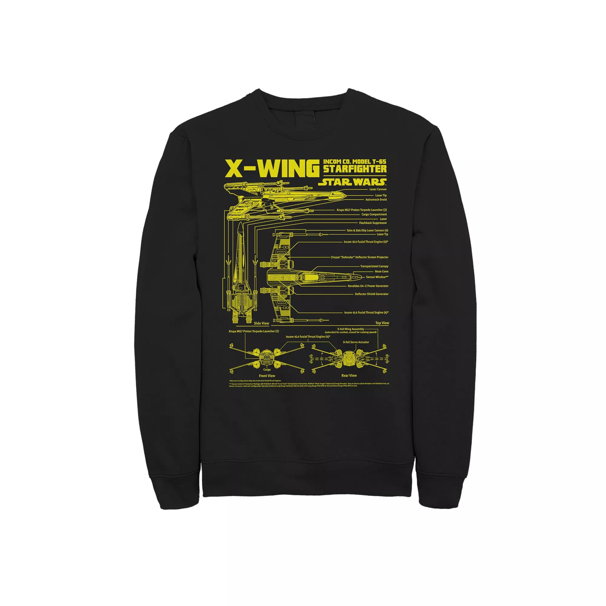 Men's Star Wars X-Wing Schematics Sweatshirt,  Product Image