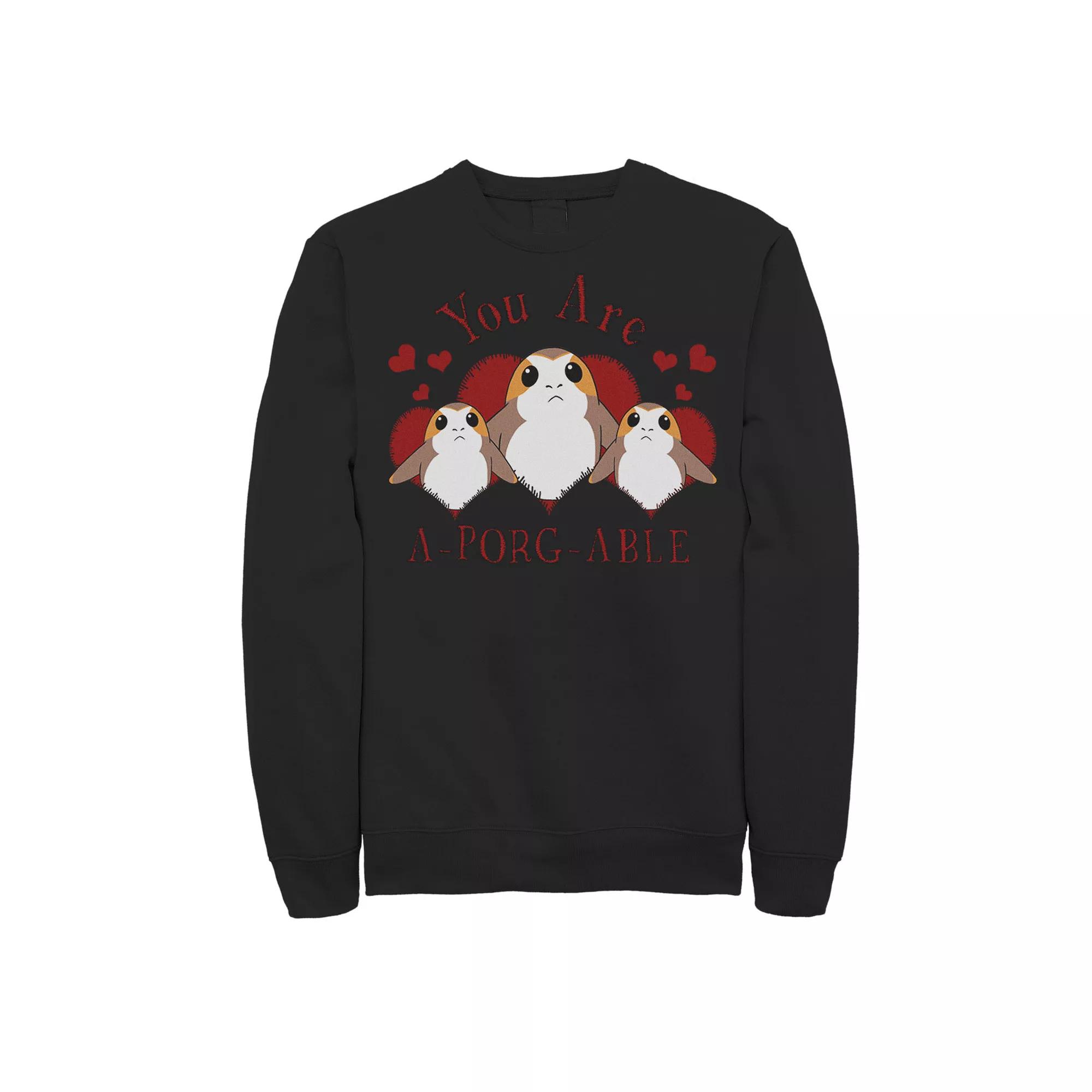 Men's Star Wars A-Porg-Able Hearts Sweatshirt,  Product Image