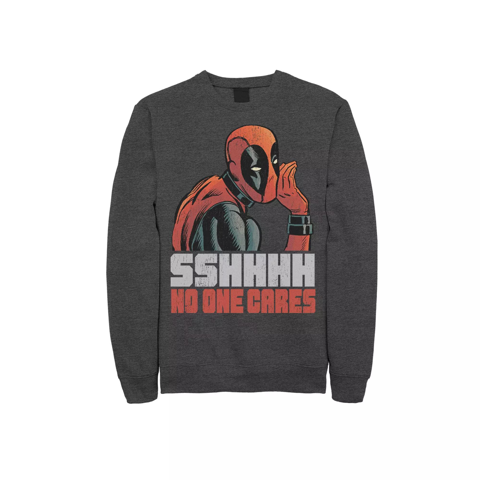 Men's Marvel Deadpool SSHHHH No One Cares Whisper Sweatshirt,  Product Image