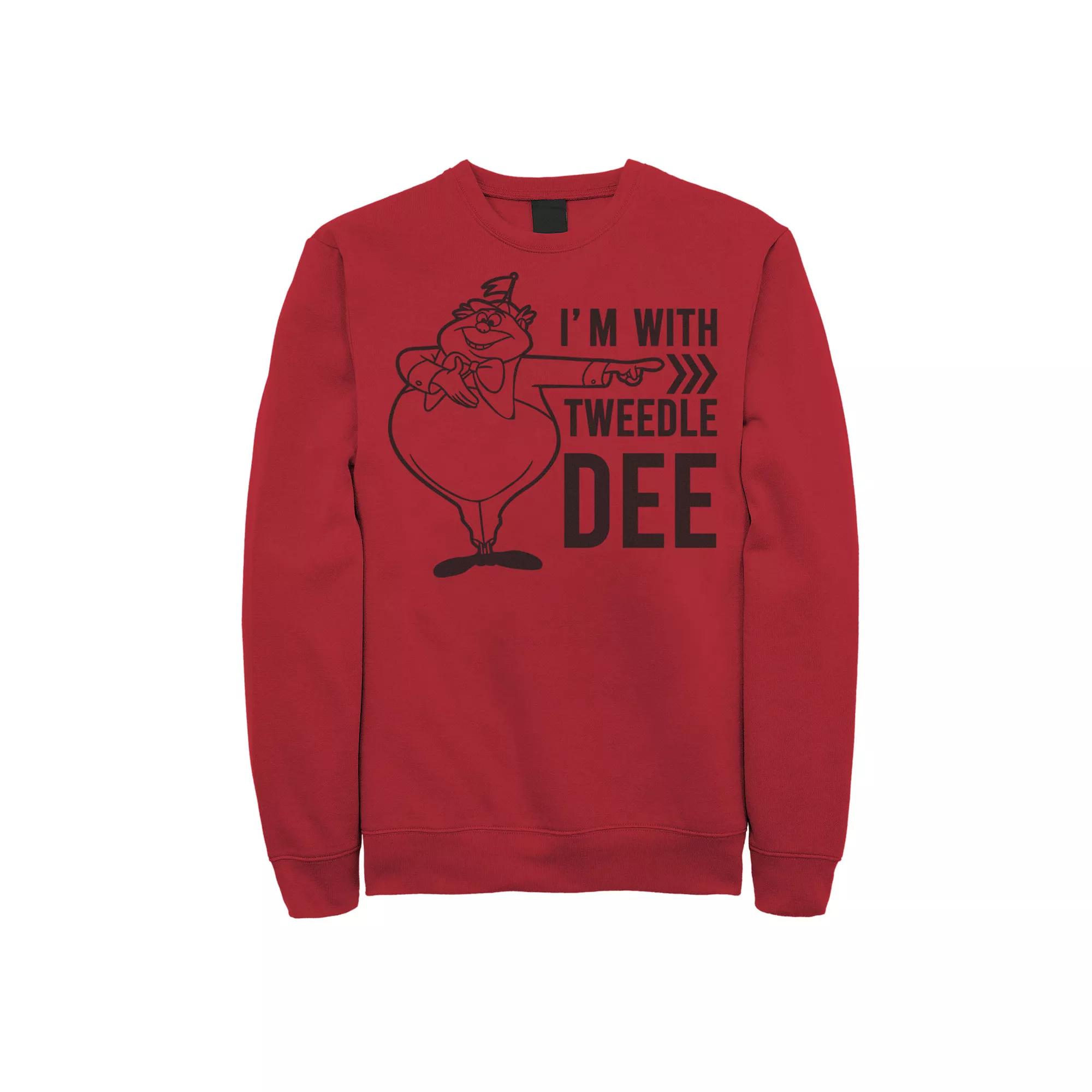 Disney's Alice In Wonderland I'm With Tweedledee Men's Sweatshirt, Size: Small, Red Product Image