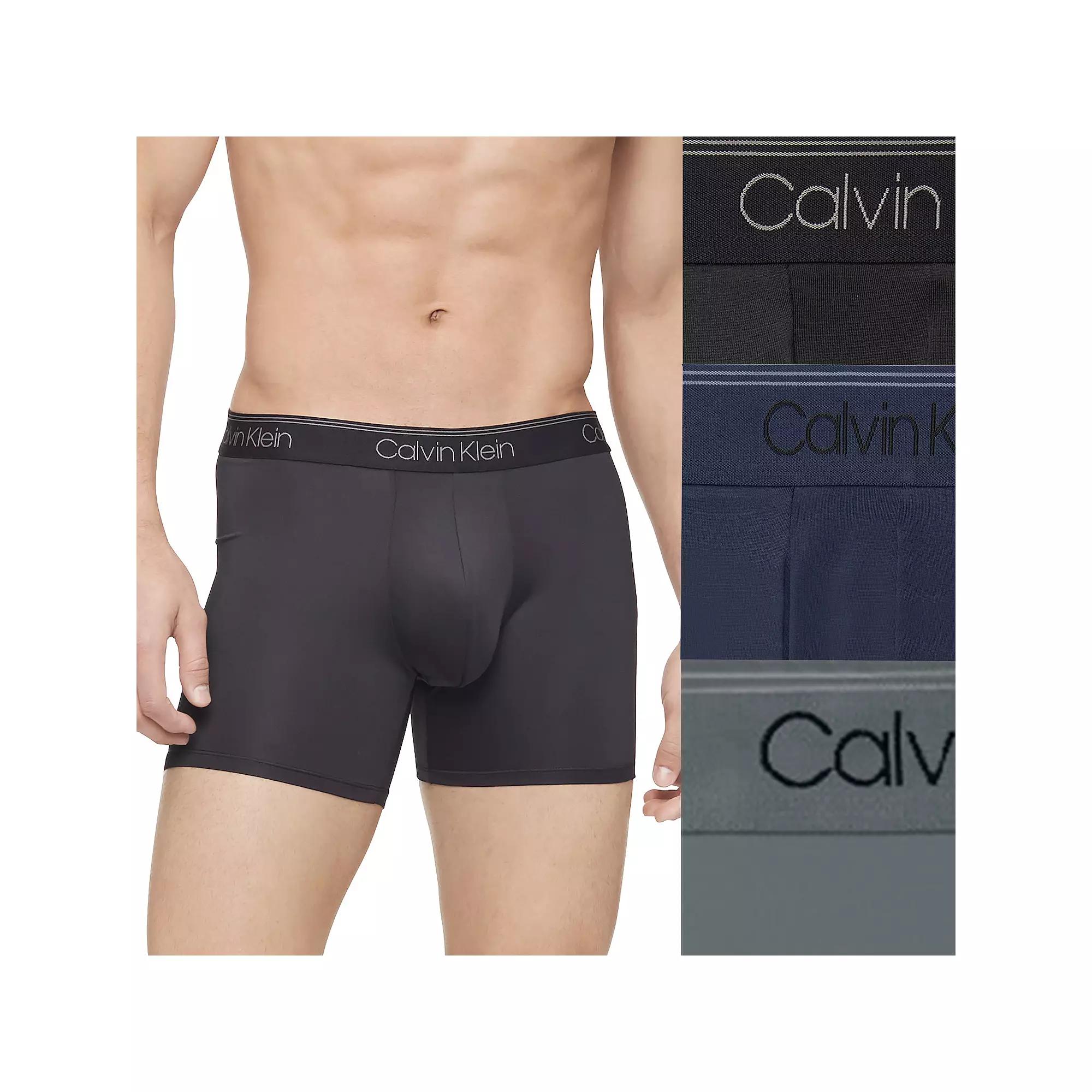 Calvin Klein Microfiber Stretch Wicking Boxer Briefs, Pack of 3 Product Image
