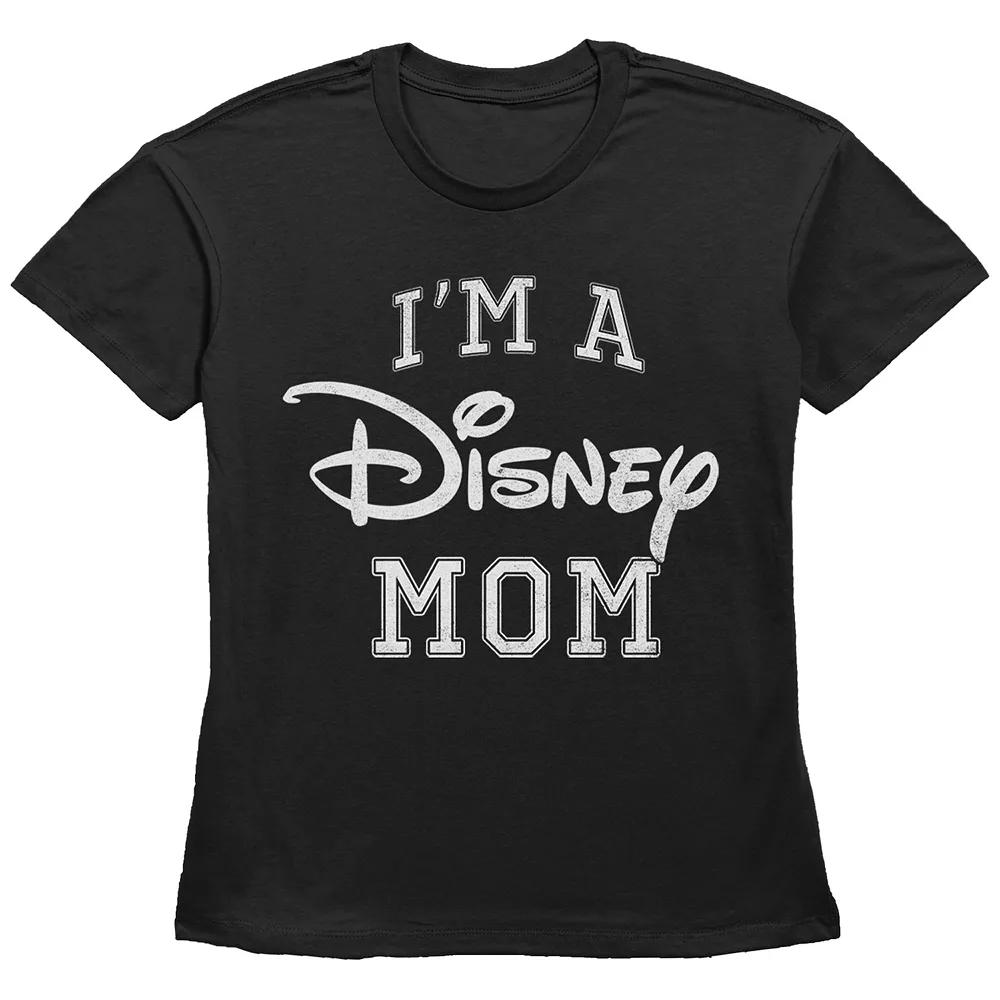 Disney's I'm A Disney Mom Varsity Style Basic Fit Women's Graphic Tee,  Product Image