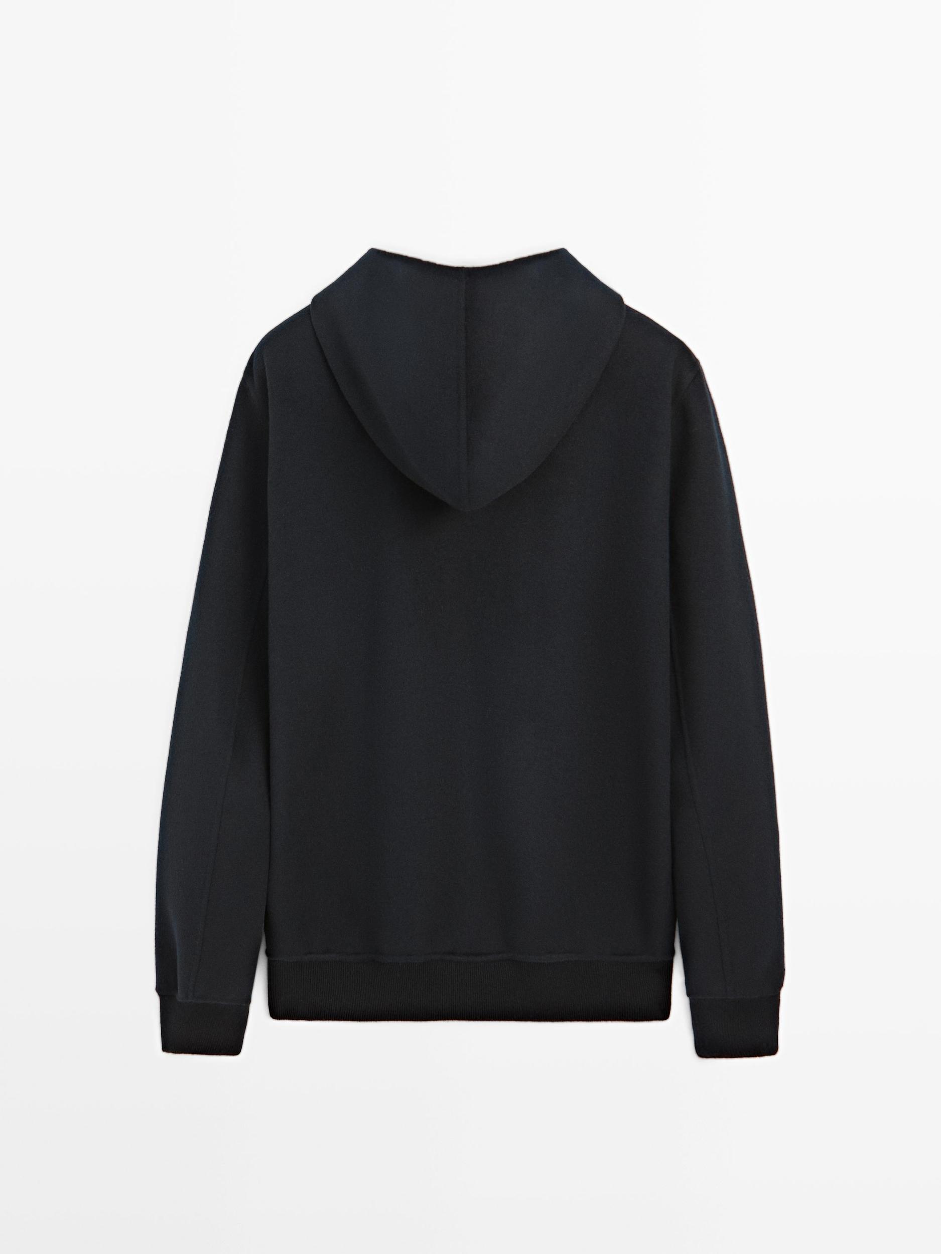 Wool blend hooded cardigan Product Image