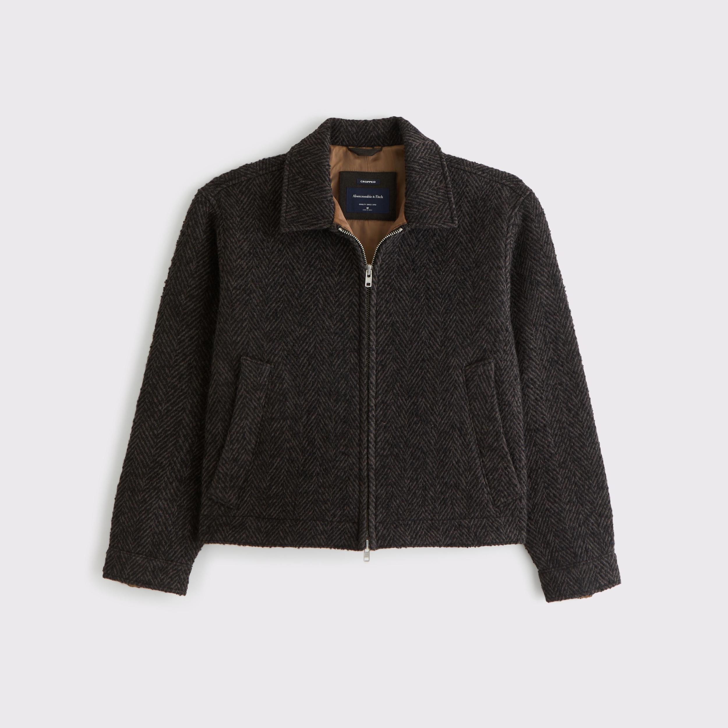 Cropped Wool-Blend Zip Jacket Product Image