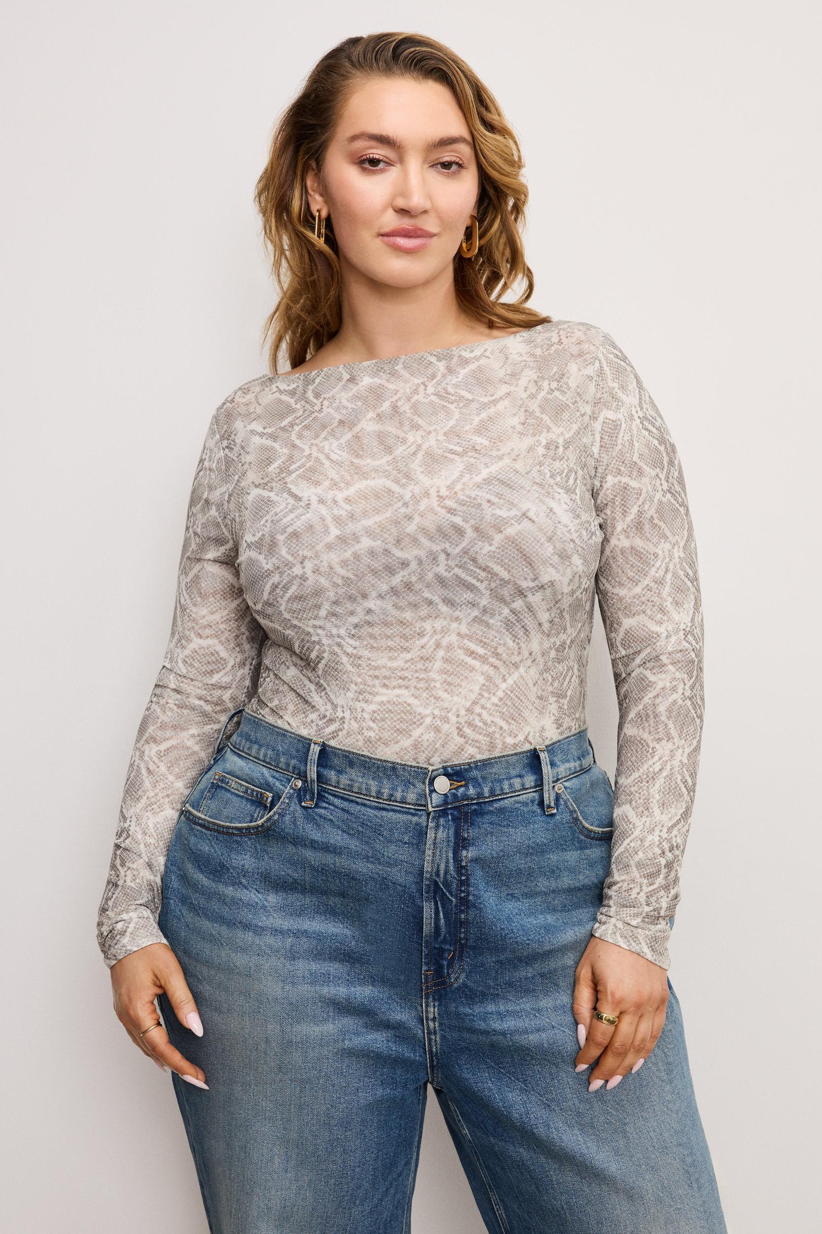 MESH BOATNECK BODYSUIT | SSP PRINT001 Product Image