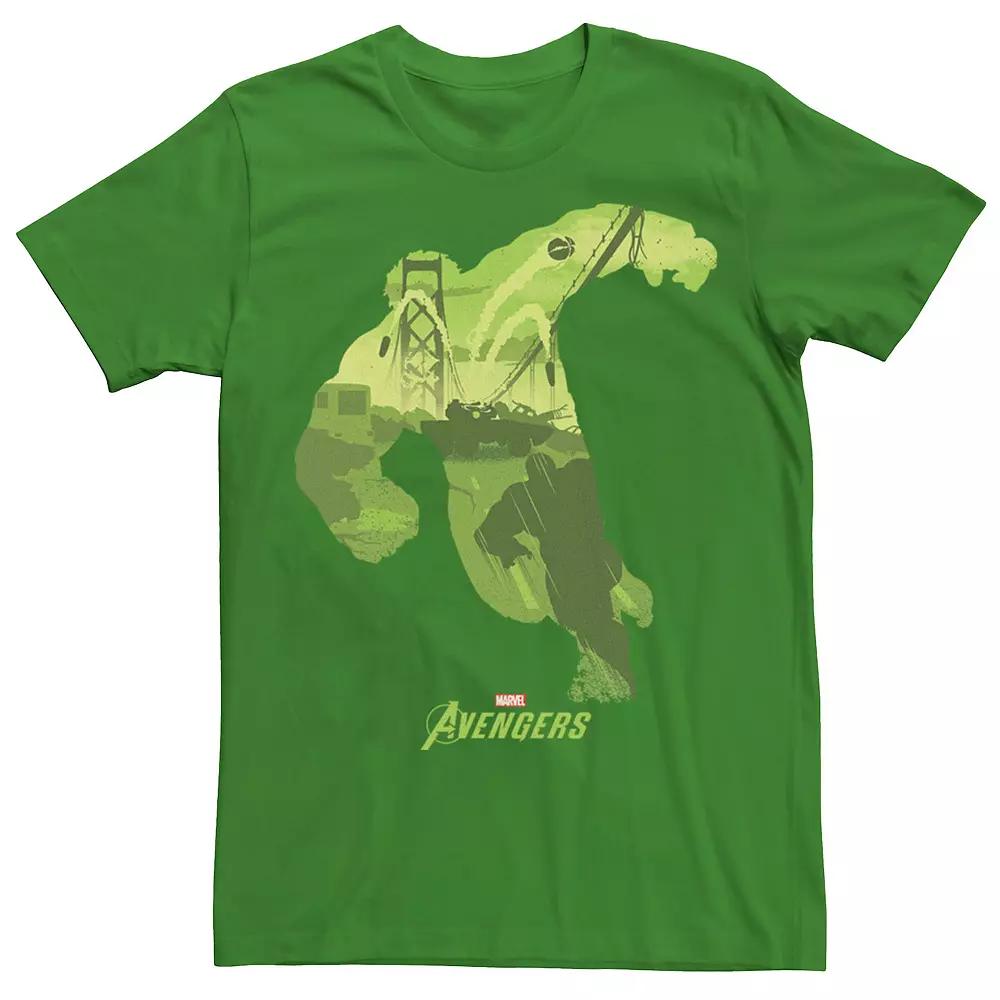 Men's Marvel Avengers Hulk Bridge Silhouette Fill Tee,  Product Image