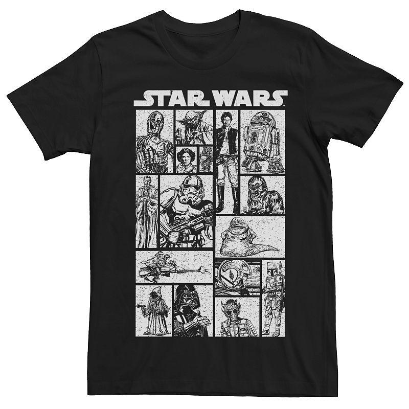 Men's Star Wars Character Sketch Panels Short Sleeve Tee,  Product Image
