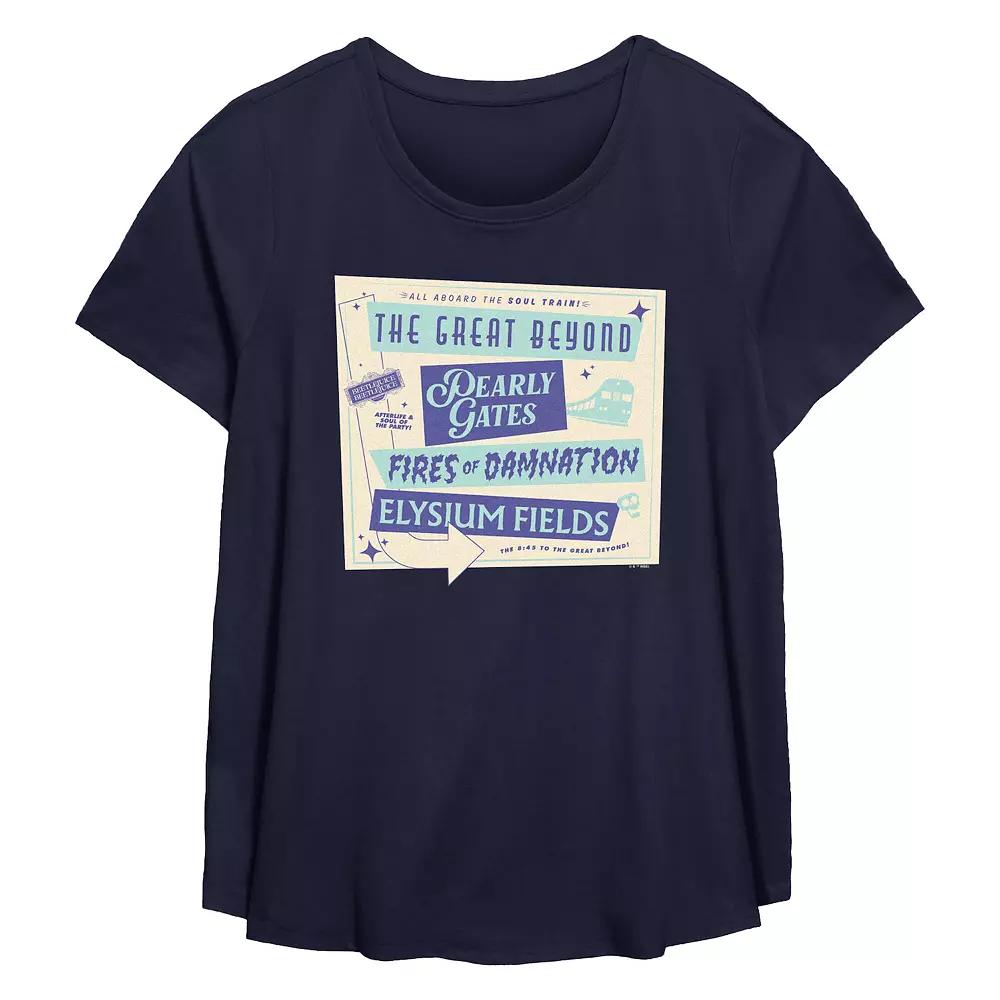 Plus Size Beetlejuice 2 The Great Beyond Pearly Gates Flowy Graphic Tee, Women's, Size: 5XL, Blue Product Image