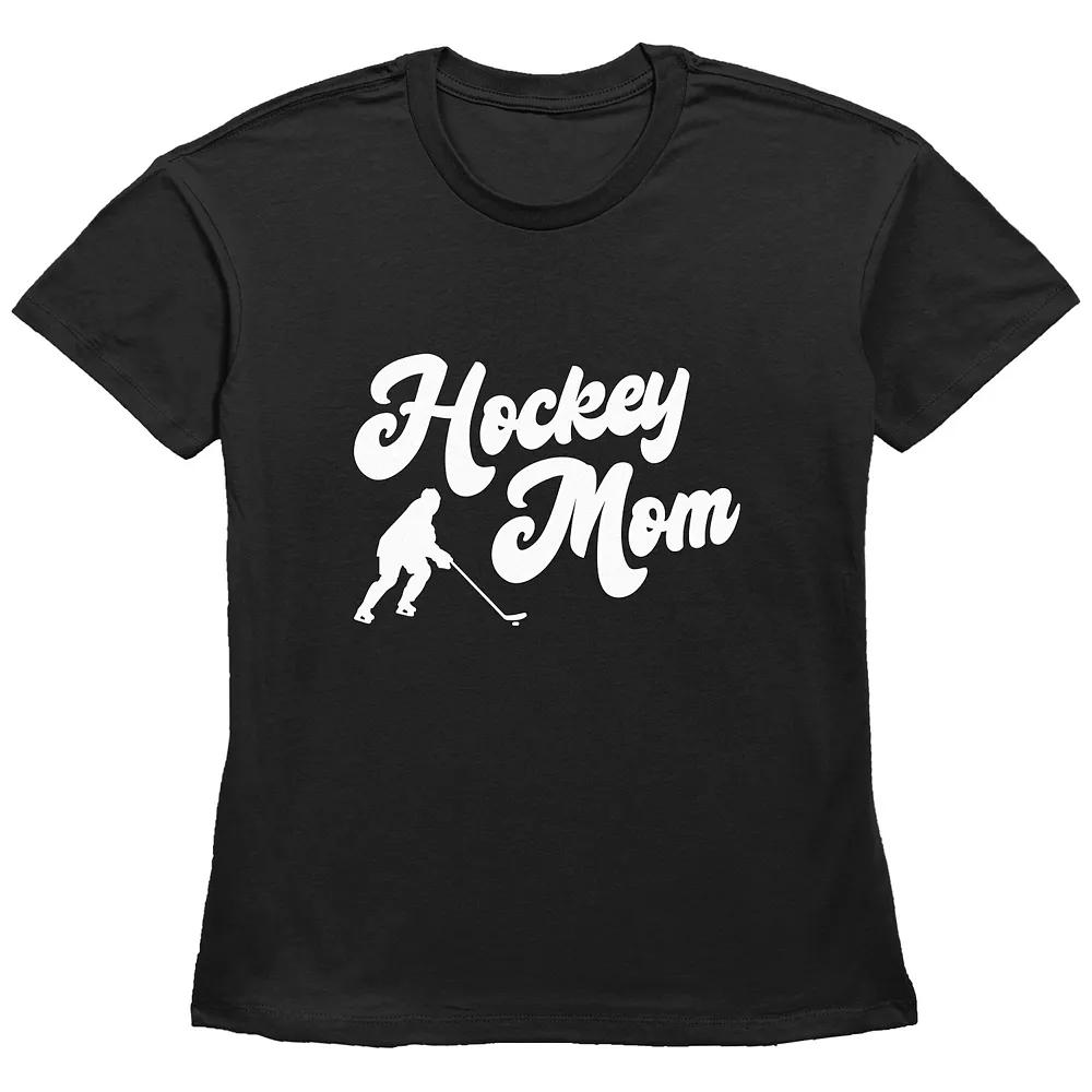 Women's Hockey Mom Basic Fit Graphic Tee, Size: Small, Black Product Image