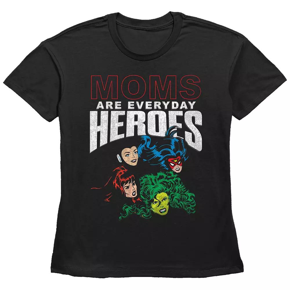 Women's Avengers Moms Are Everyday Heroes Basic Fit Graphic Tee,  Product Image