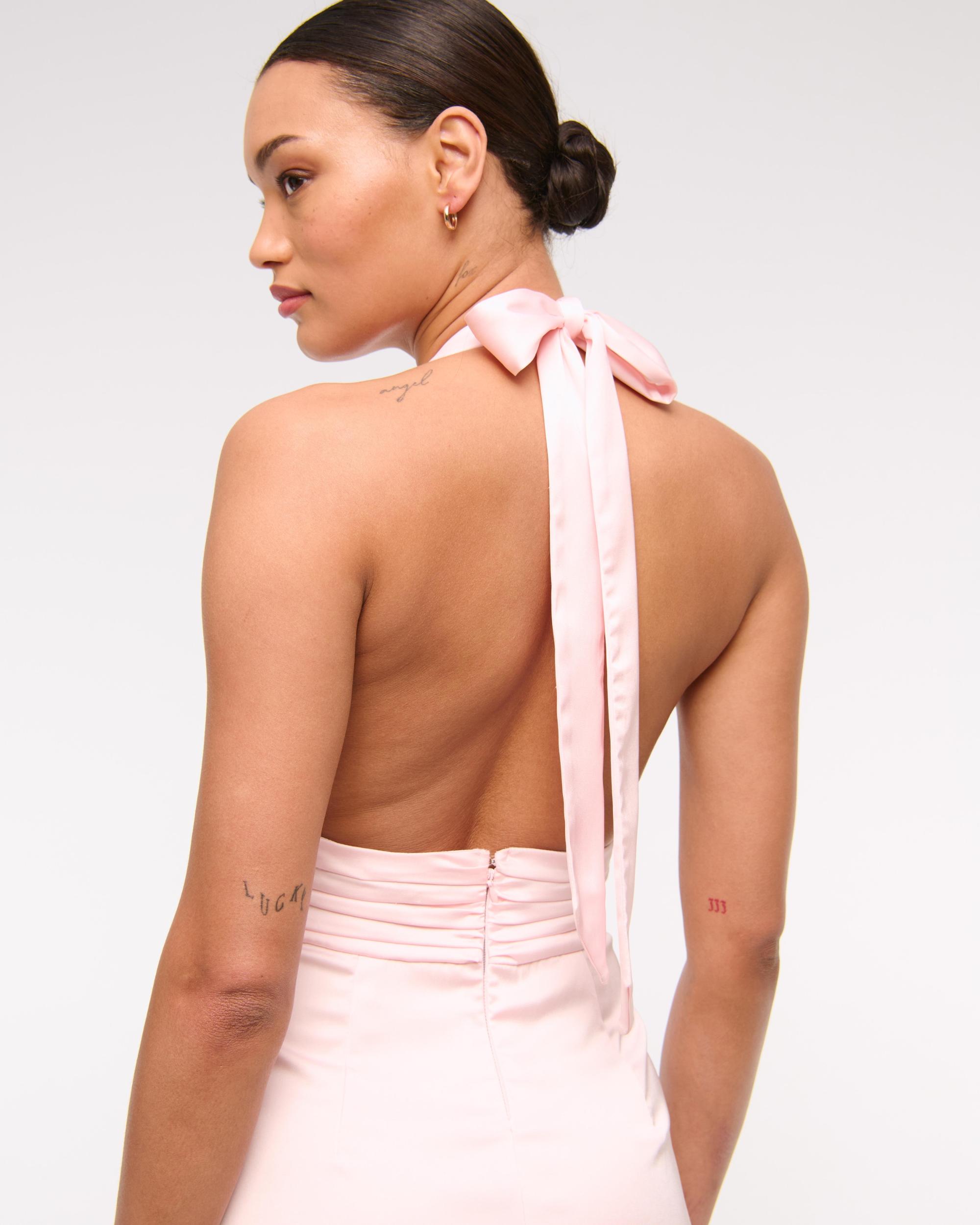 Rosette Halter Midi Dress Product Image