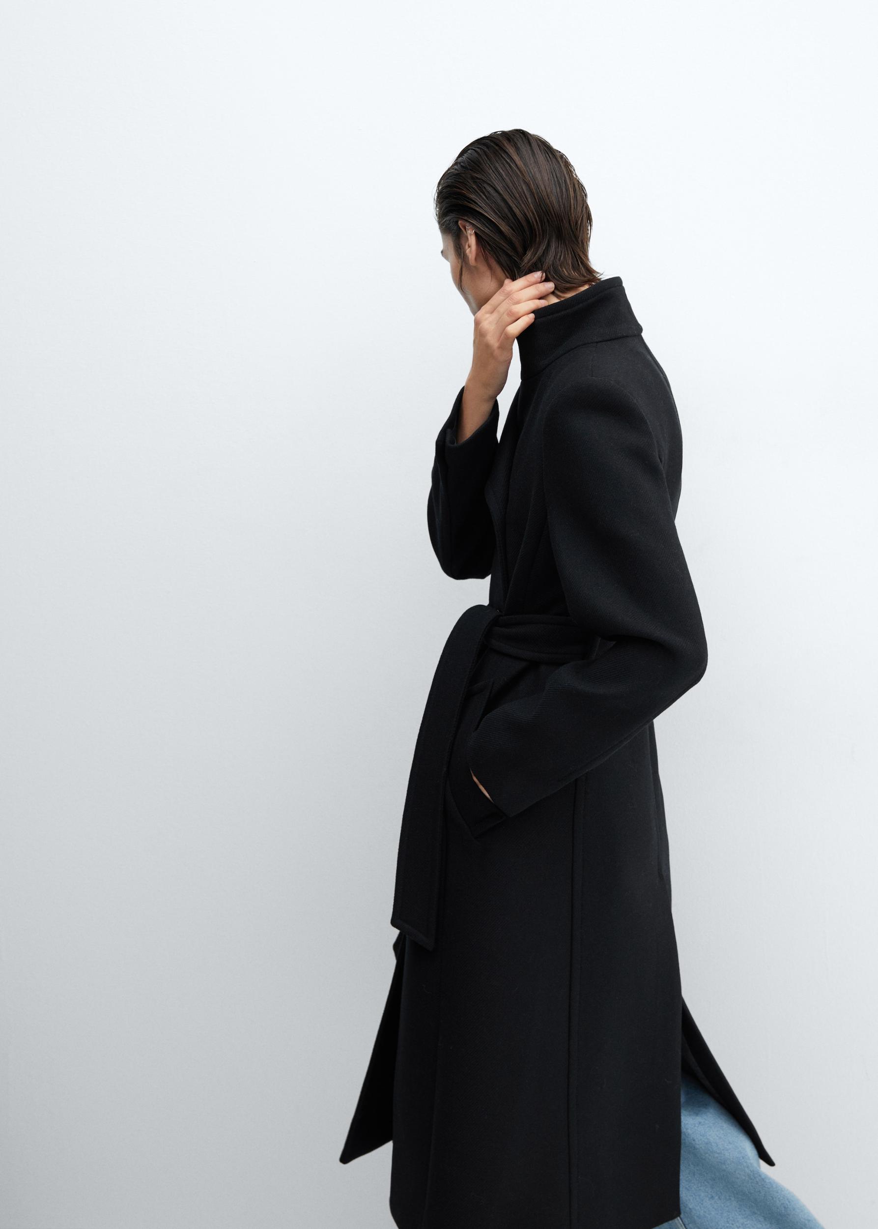 Manteco wool coat with belt - Women | MANGO USA Product Image
