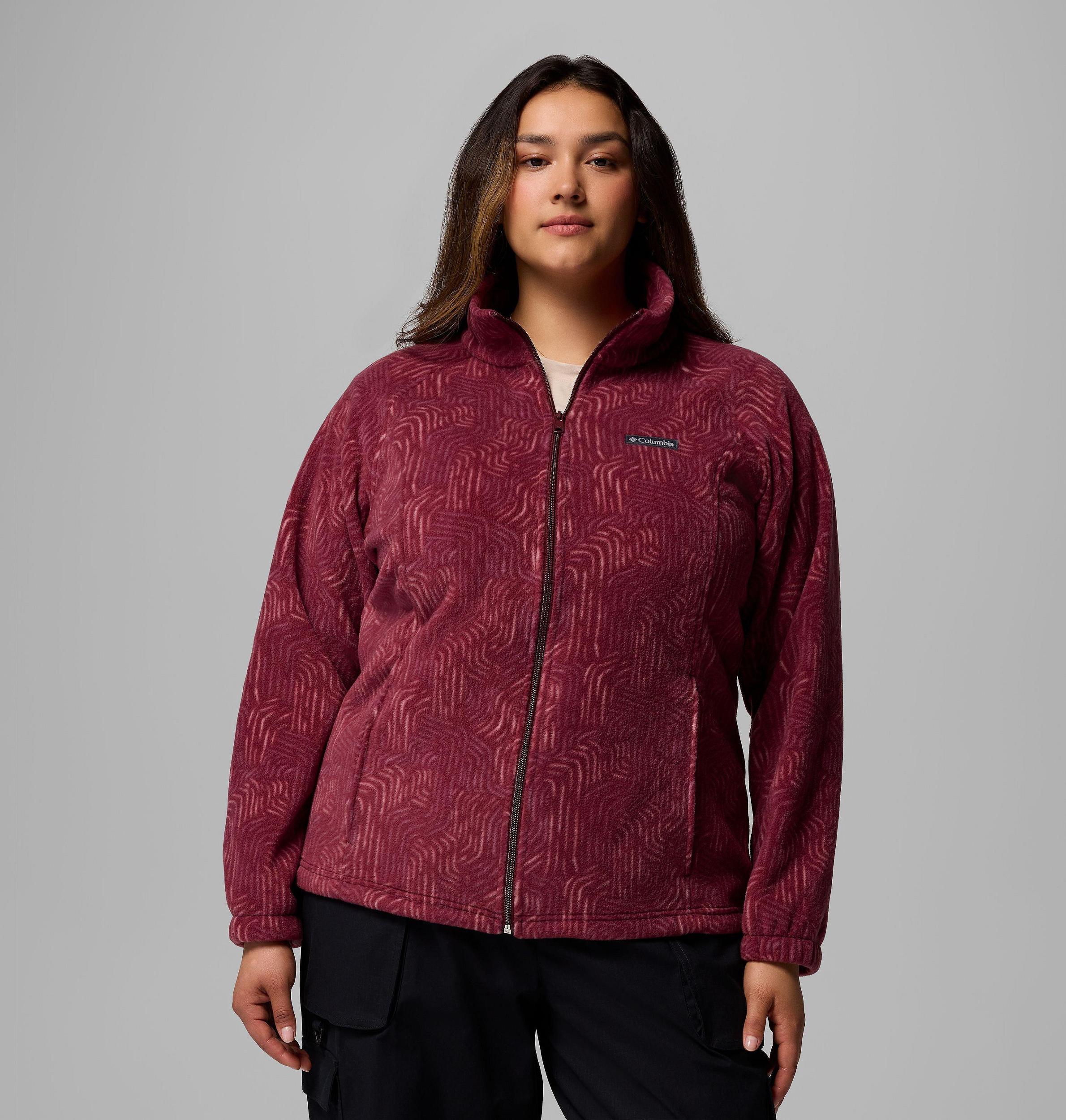 Columbia Womens Benton Springs Printed Full Zip Fleece Jacket - Plus Size- Product Image