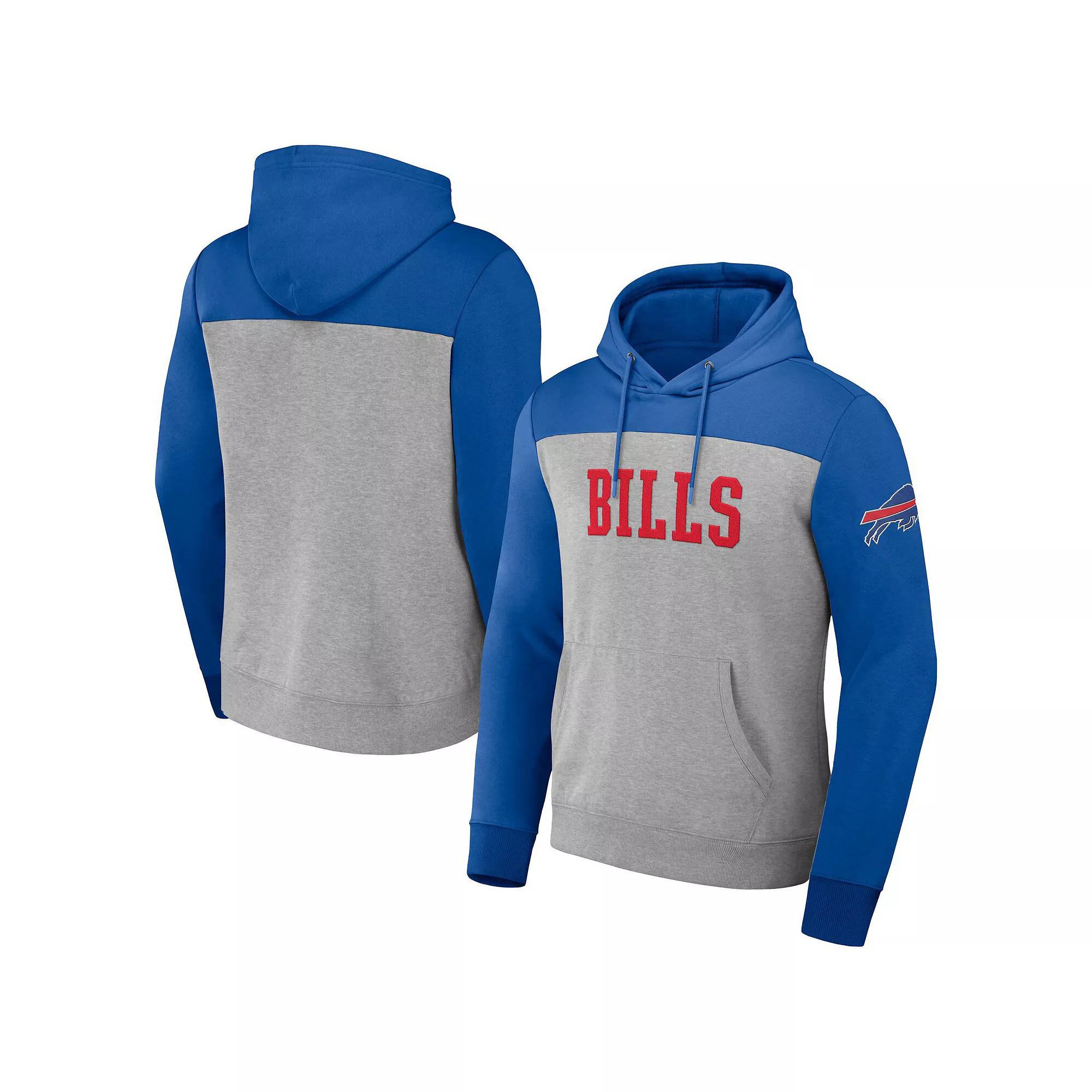 Men's NFL x Darius Rucker Collection by Fanatics Heather Gray Buffalo Bills Color Blocked Pullover Hoodie, Size: Small, Grey Product Image