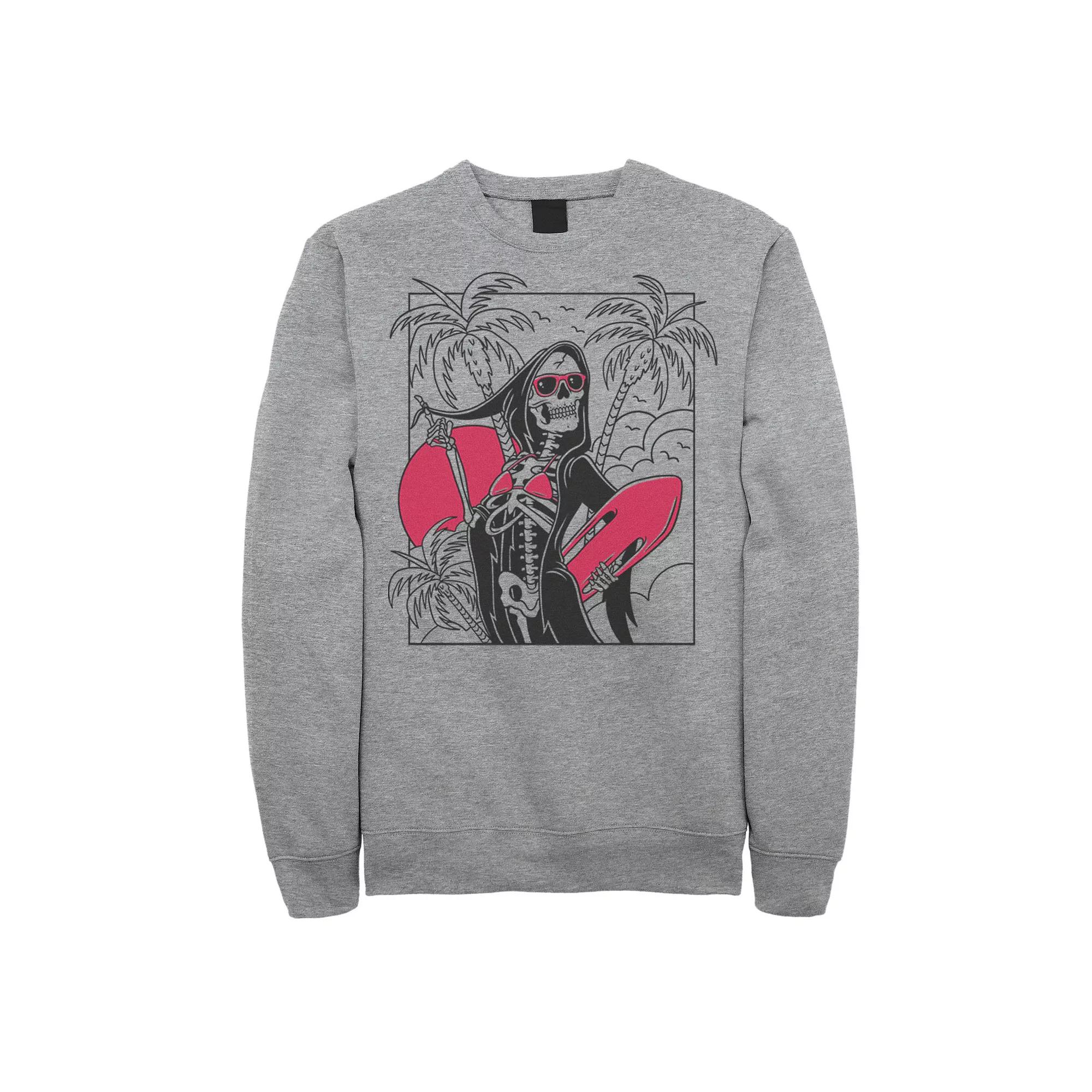 Men's Grim Reaper Surfs Up Portrait Fleece,  Product Image