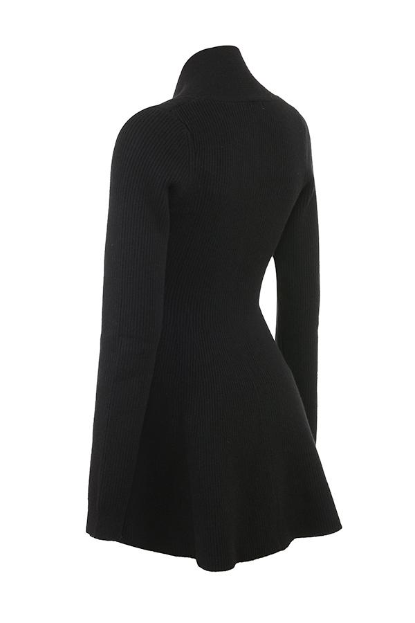 Aubrey  black wool knitted cardigan dress Product Image