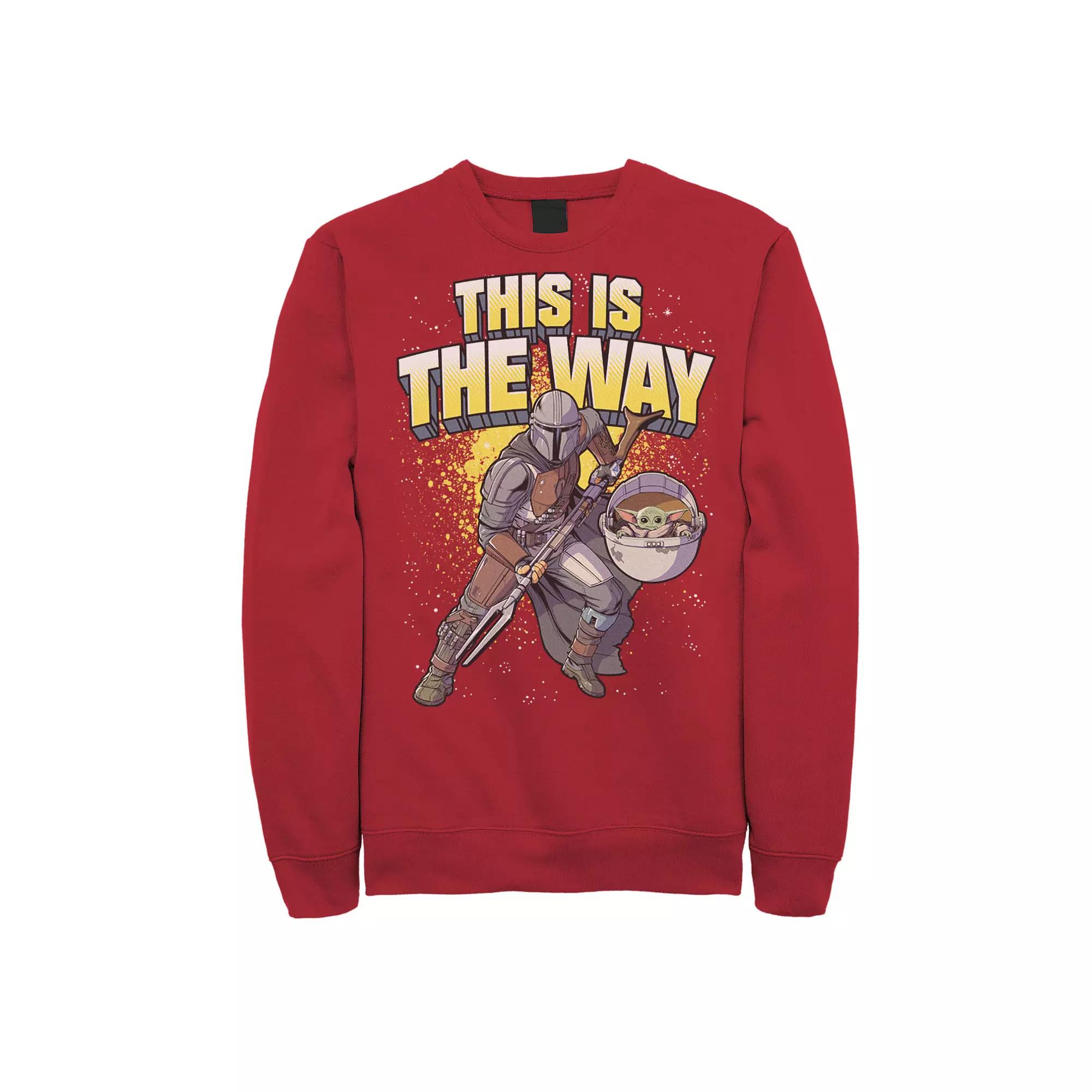 Men's Star Wars: The Mandalorian This Is The Way Action Pose Sweatshirt, Size: XXL, Red Product Image