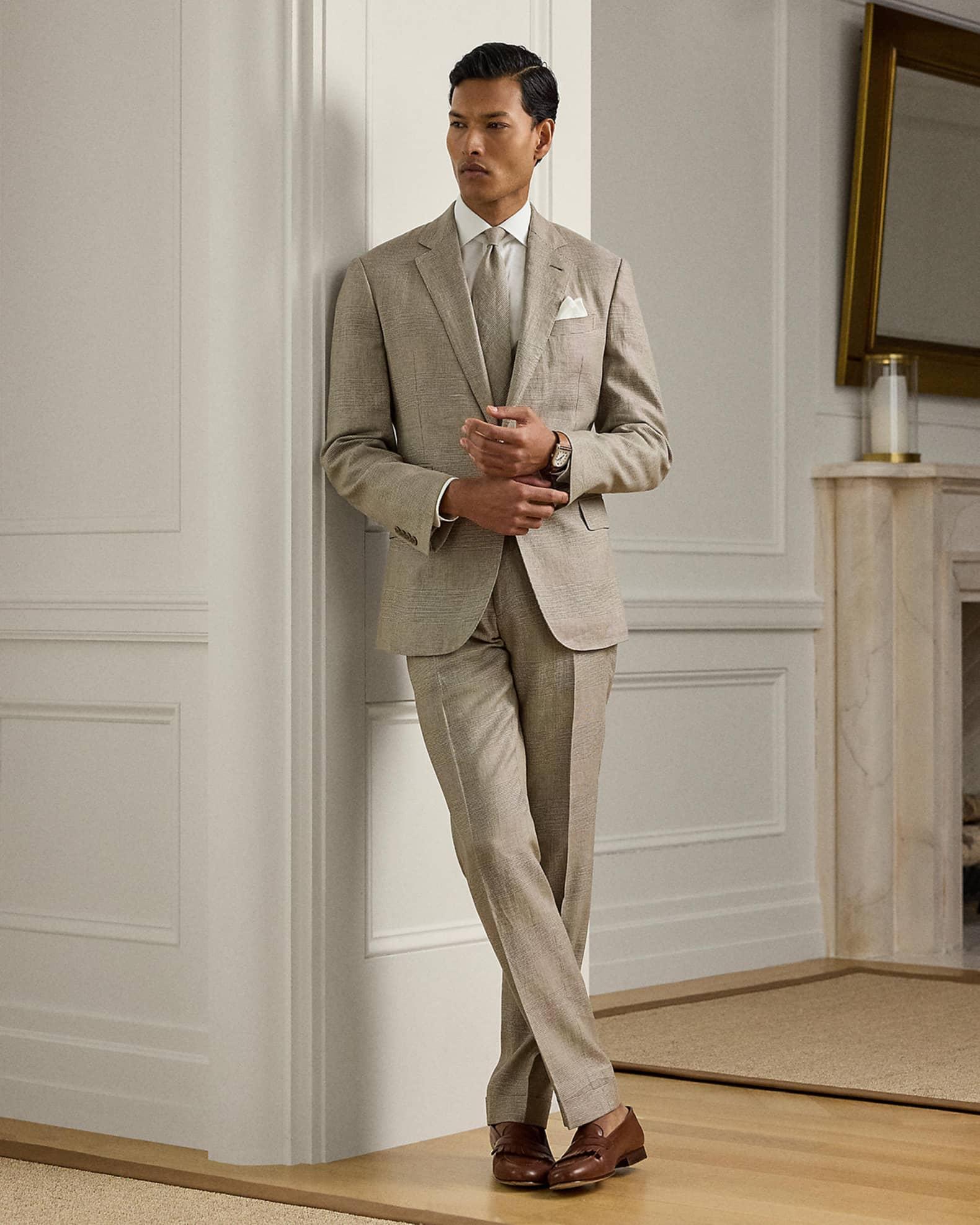 Men's Glen Plaid Flat-Front Trousers Product Image