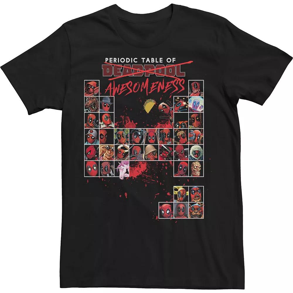 Big & Tall Marvel Deadpool Periodic Table Of Awesomeness Tee, Men's,  Product Image