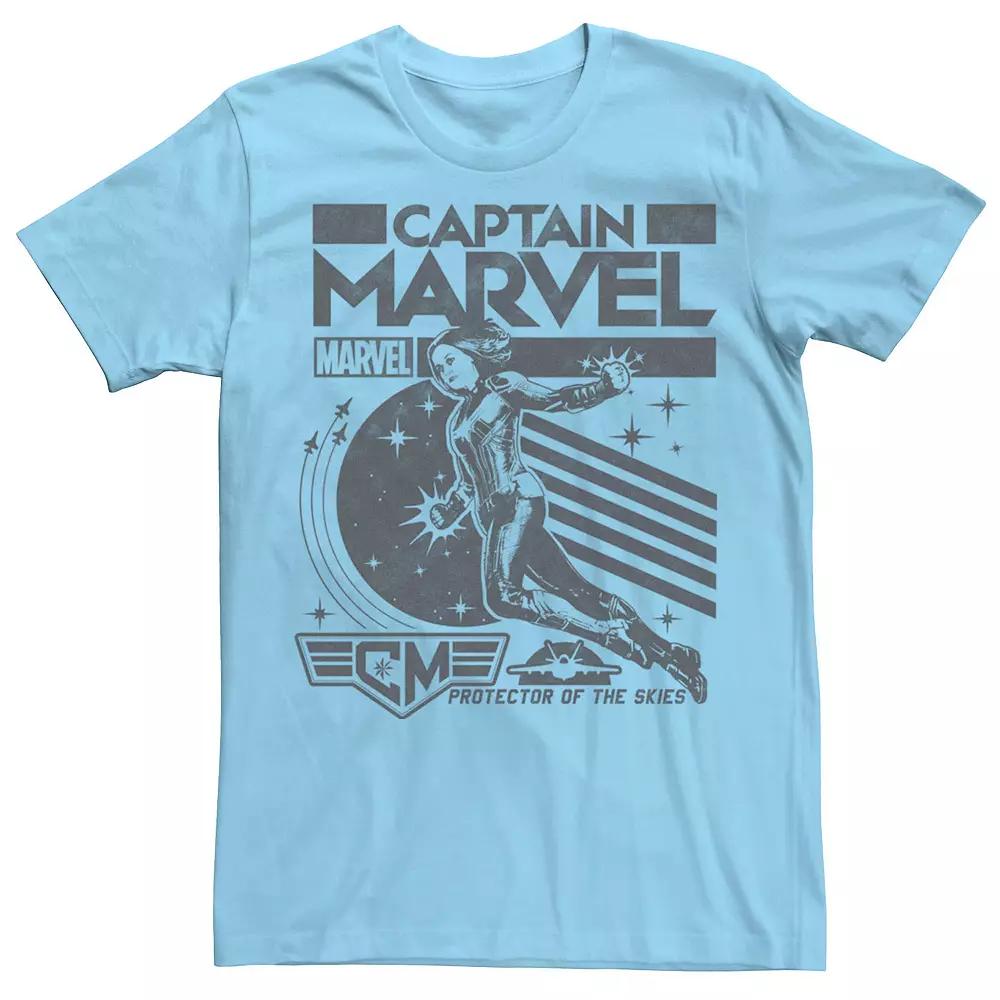 Men's Marvel Captian Marvel Black And White Poster Tee,  Product Image