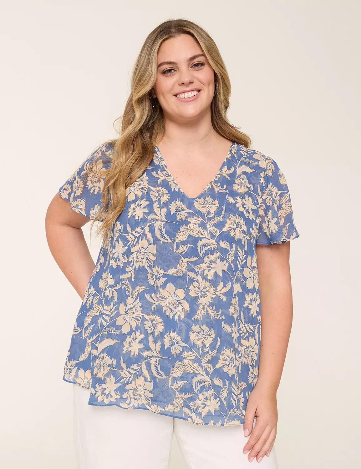 Swing Flutter-Sleeve Popover Top Product Image