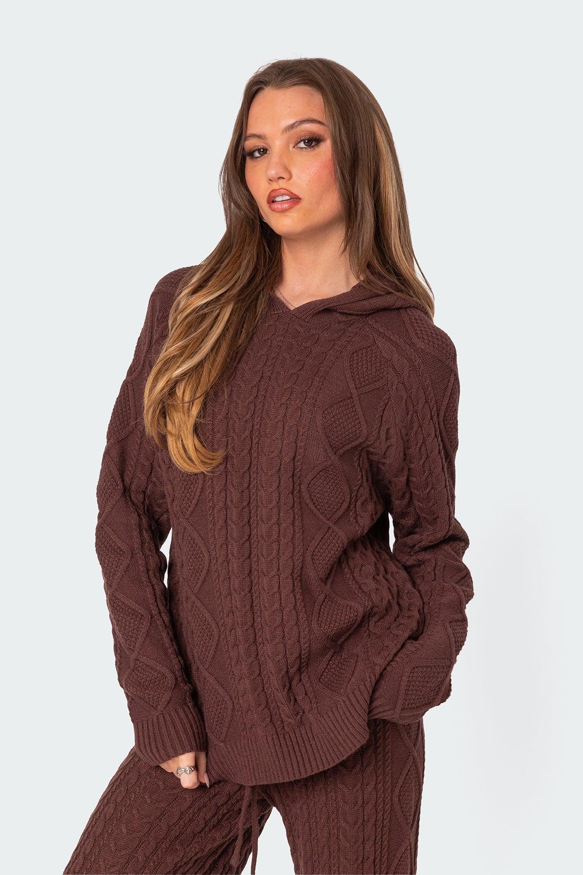 Jelena Cable Knit Hoodie Product Image