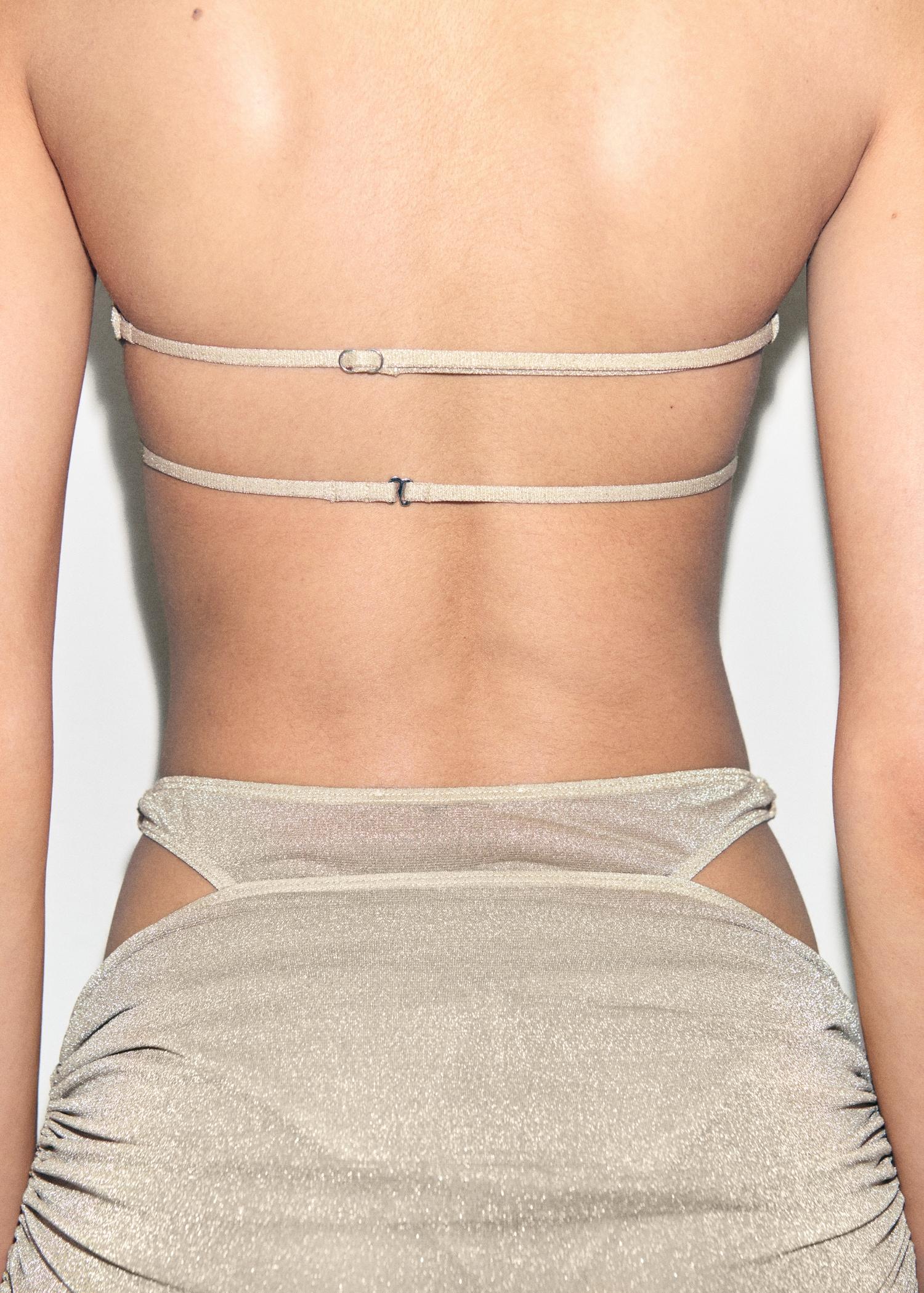 Lurex bikini top with adjustable back - Women | MANGO USA Product Image