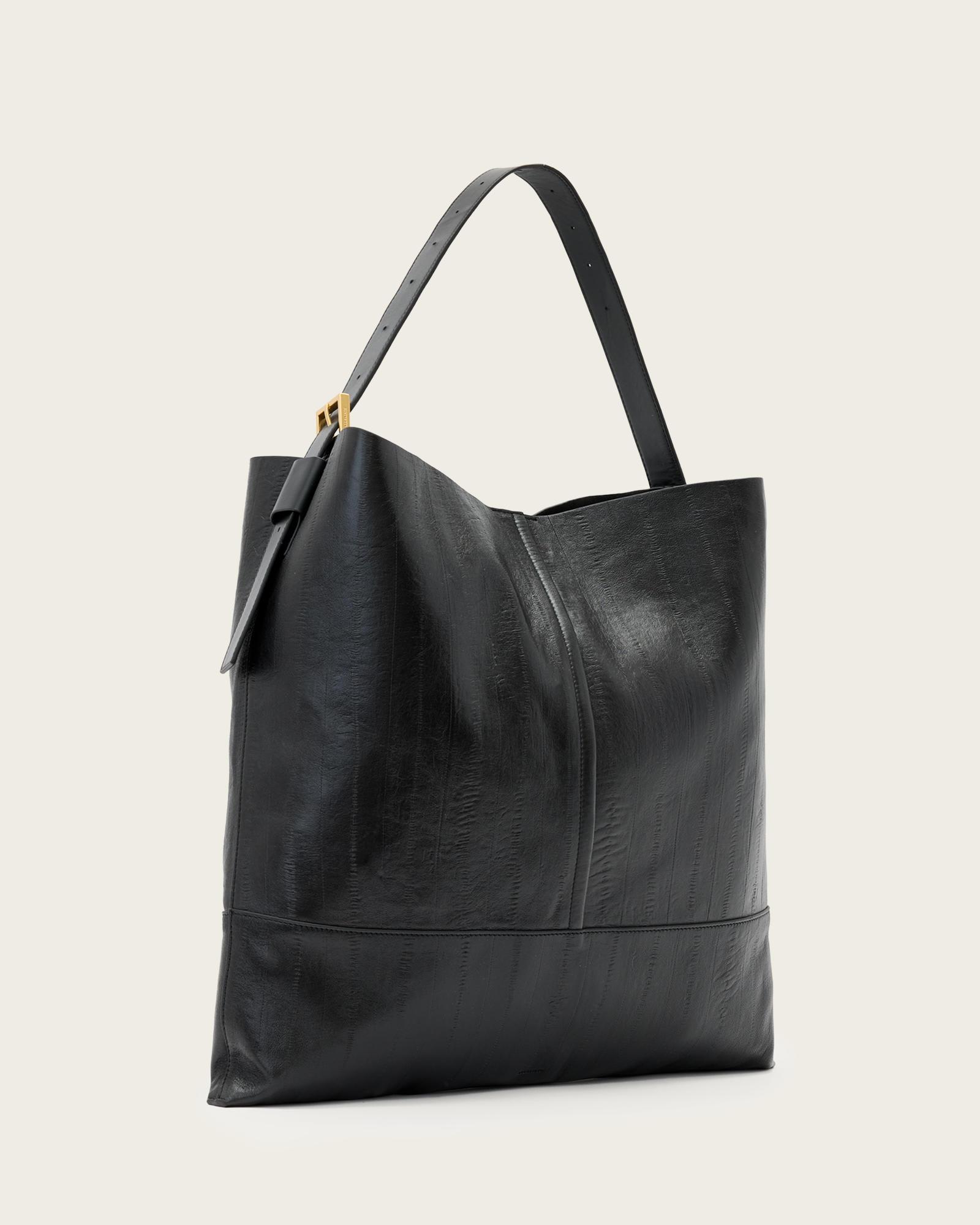 Asha Leather Shoulder Bag Black | ALLSAINTS US Product Image