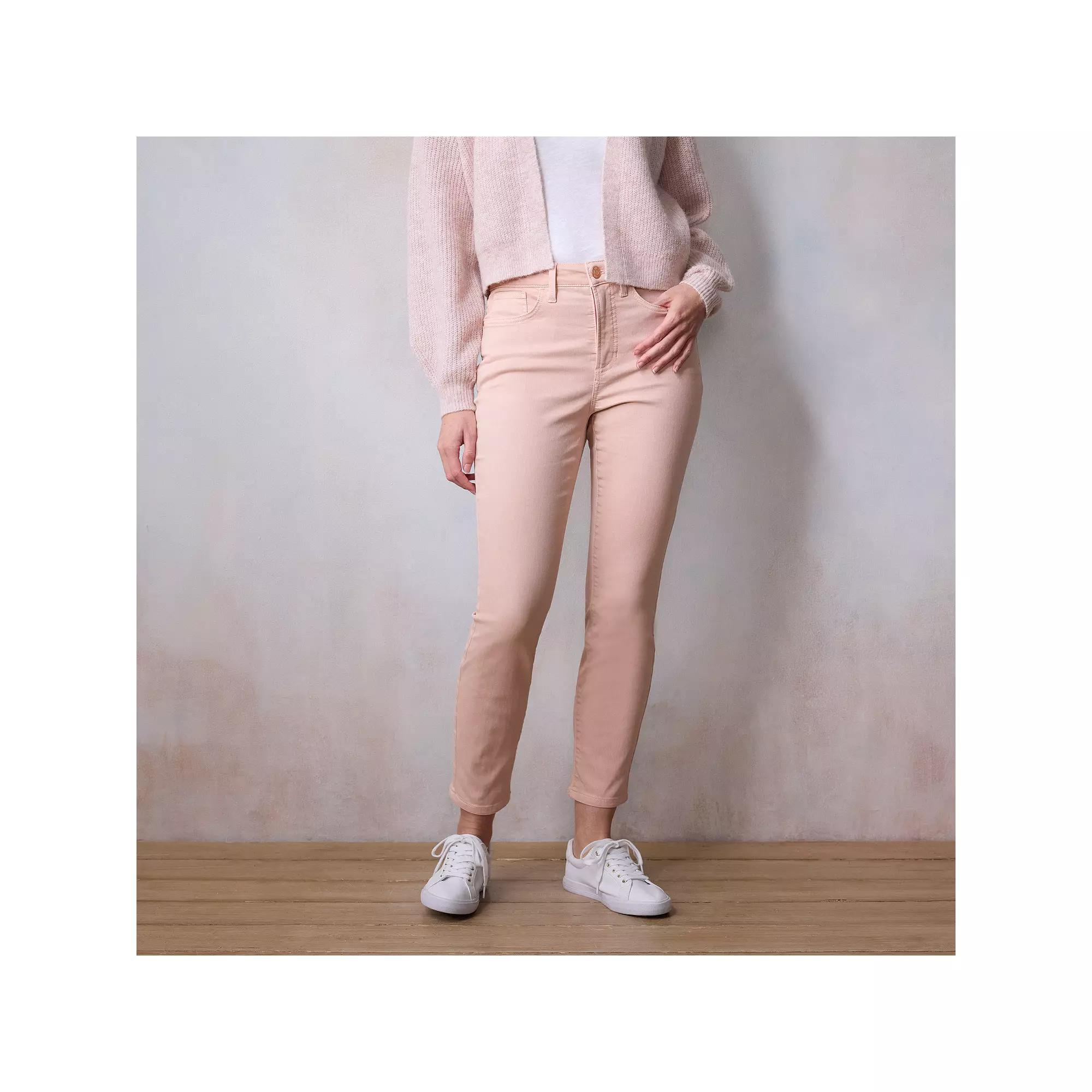 Women's LC Lauren Conrad High Rise 5 Pocket Skinny Jeans, Size: 16, Pink Rhinestone Product Image