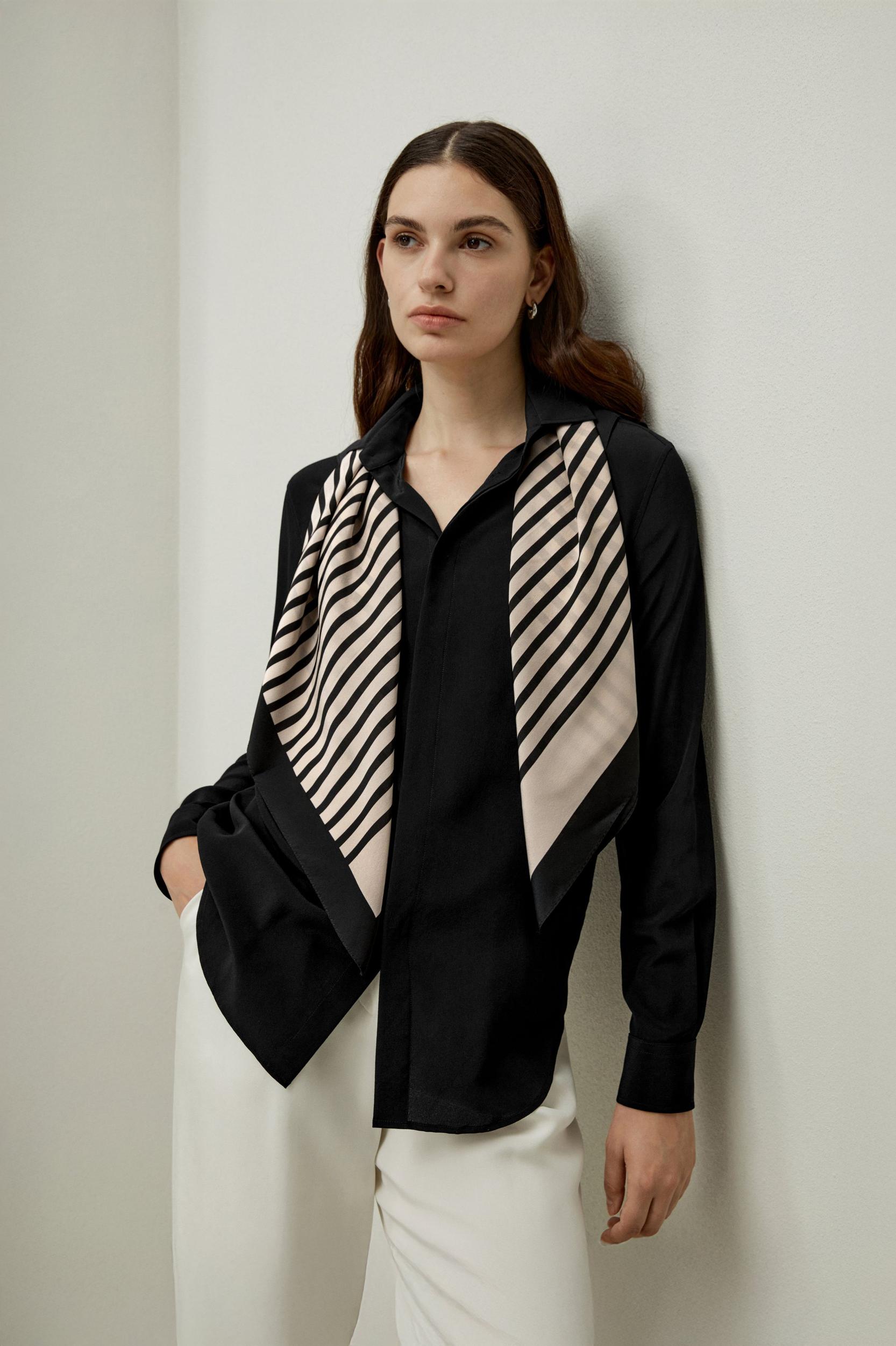 Mid-Century Pattern Silk Scarf Product Image