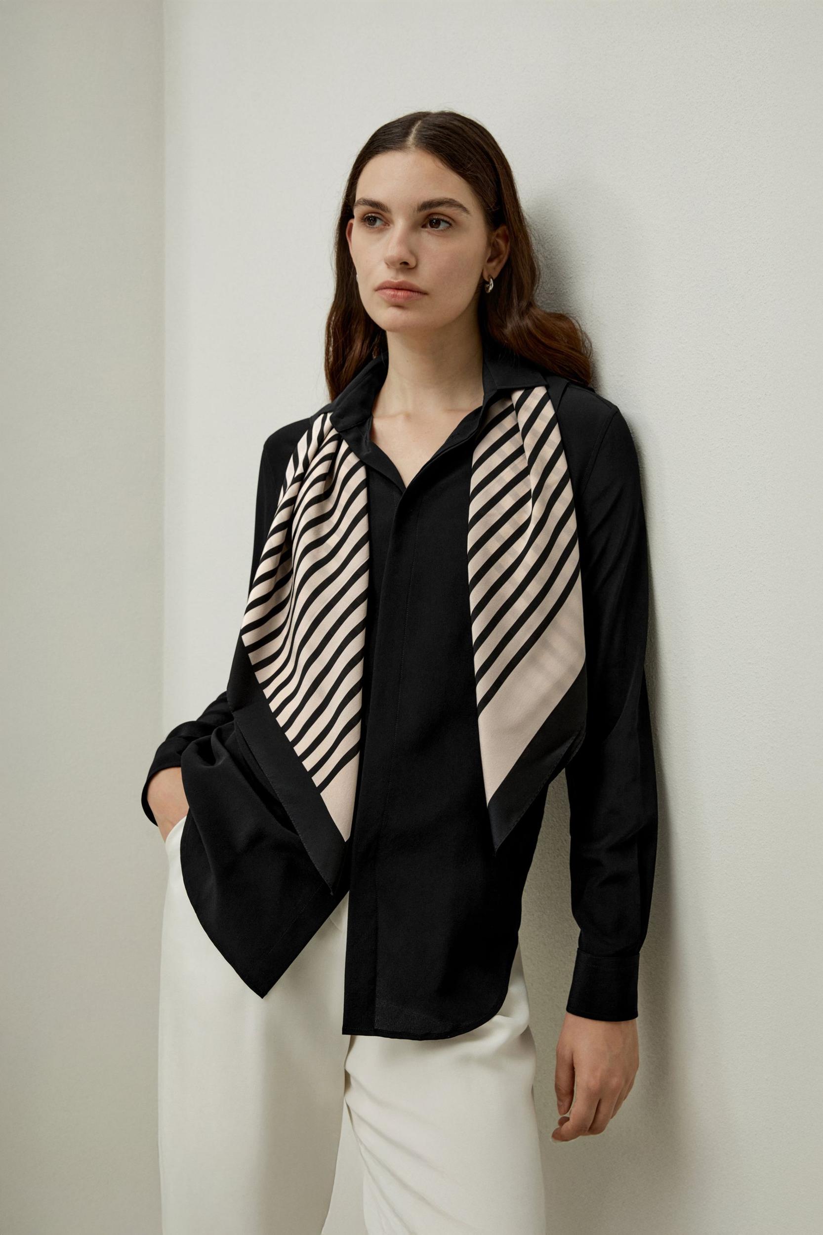 Mid-Century Pattern Silk Scarf Product Image