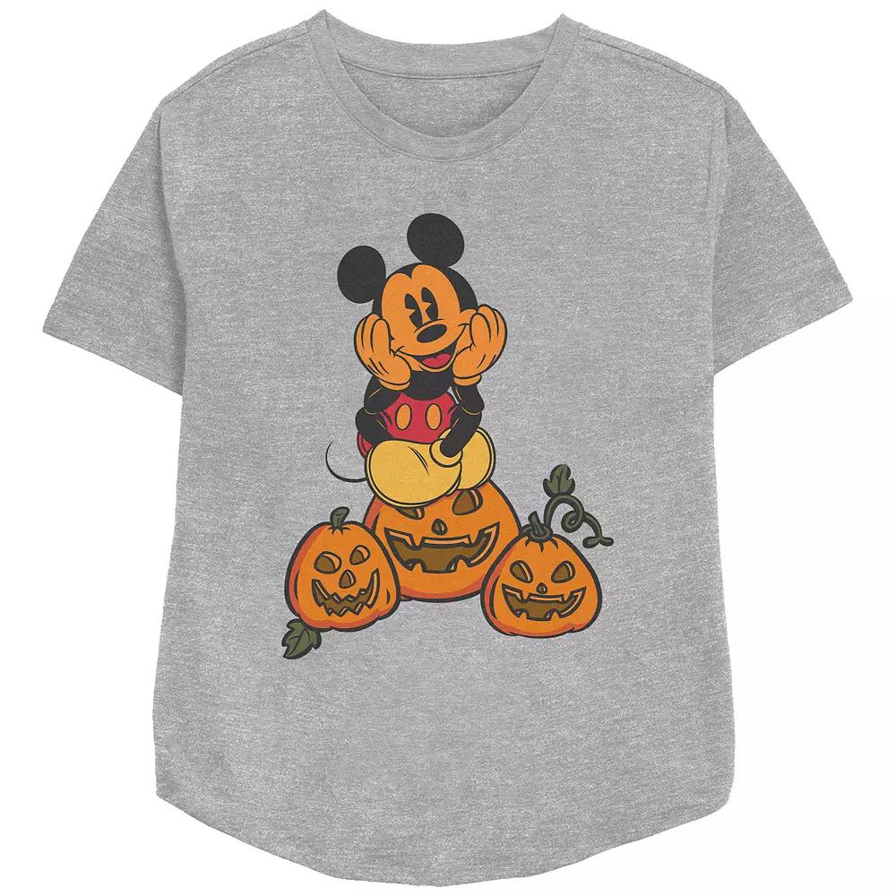 Disney's Mickey Mouse Pumpkin Patch Women's Relaxed Fit Graphic Tee,  Product Image