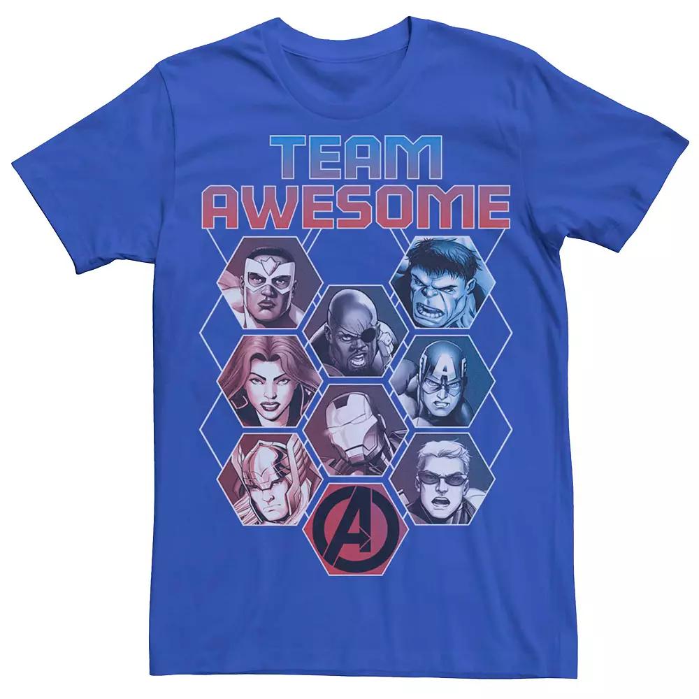 Men's Marvel Avengers Team Awesome Heroes Tee, Size: XL, Royal Product Image