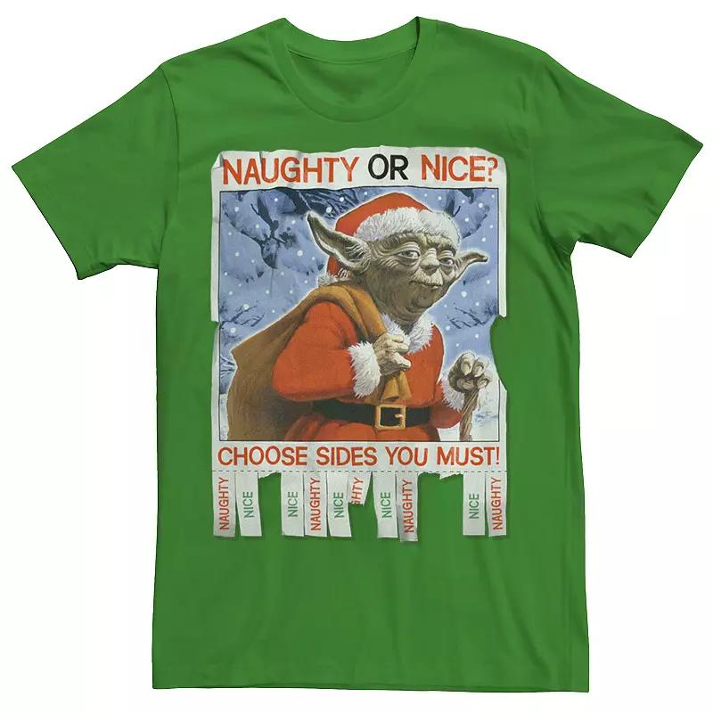Men's Star Wars Yoda Naughty Or Nice Flyer Christmas Graphic Tee,  Product Image