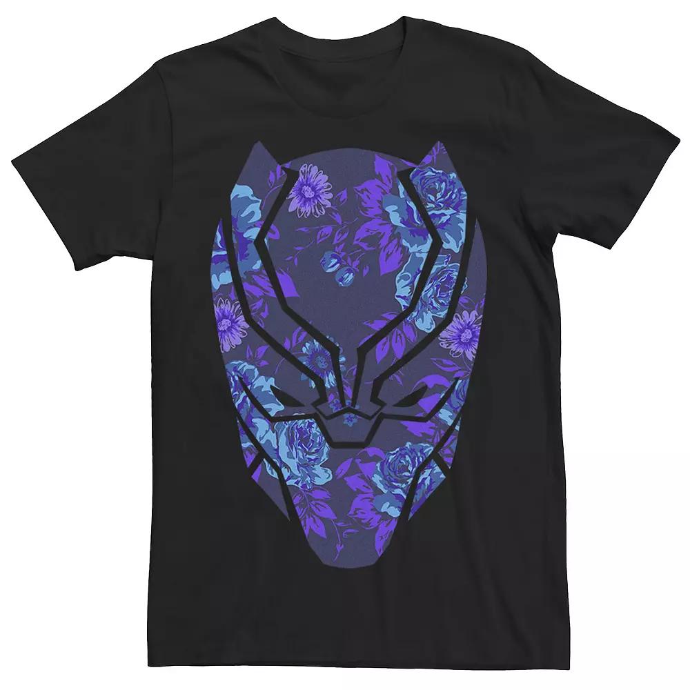 Men's Marvel Avengers Black Panther Floral Mask Graphic Tee,  Product Image