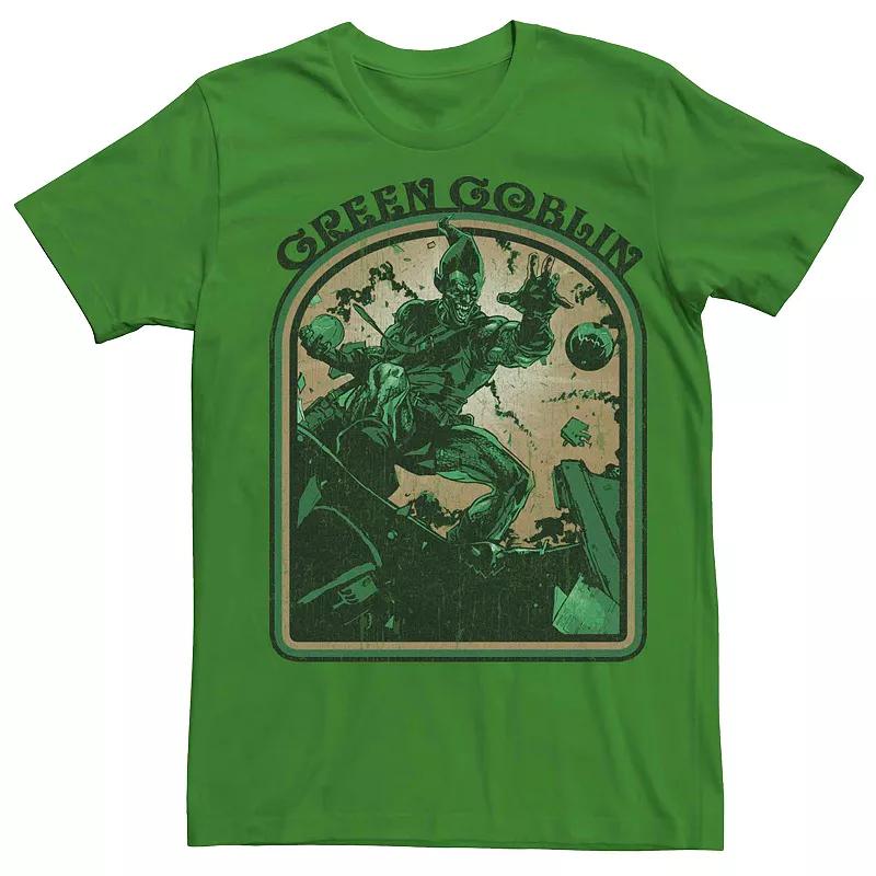 Mens Marvel Retro Green Goblin Action Shot Poster Tee Product Image