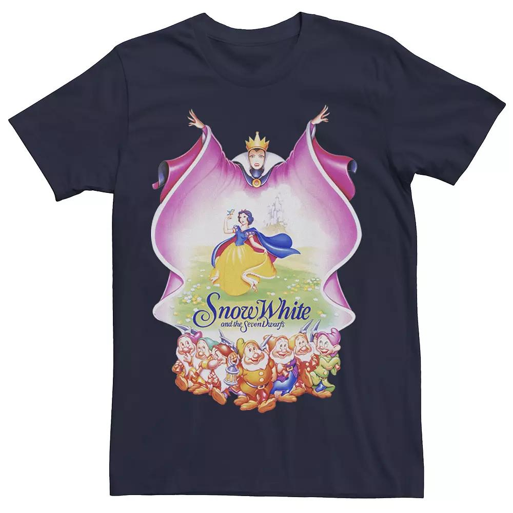 Disney's Snow White Group Shot Evil Queen Cape Fill Men's Tee, Size: Small, Blue Product Image