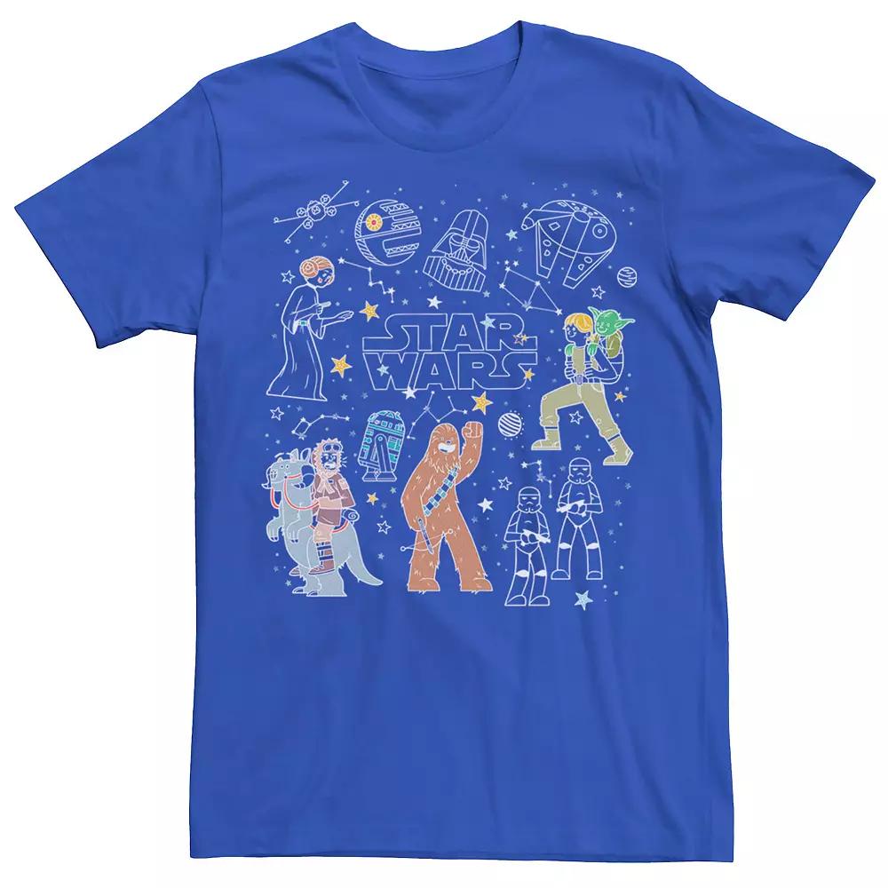 Men's Star Wars Group Shot Constellation Doodles Tee,  Product Image