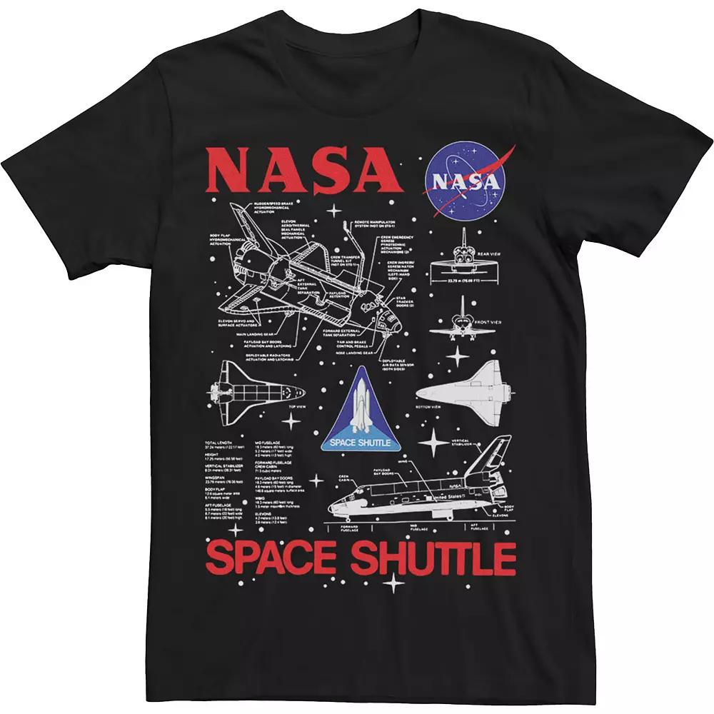 Big & Tall NASA Space Shuttle Schematics Tee, Men's,  Product Image