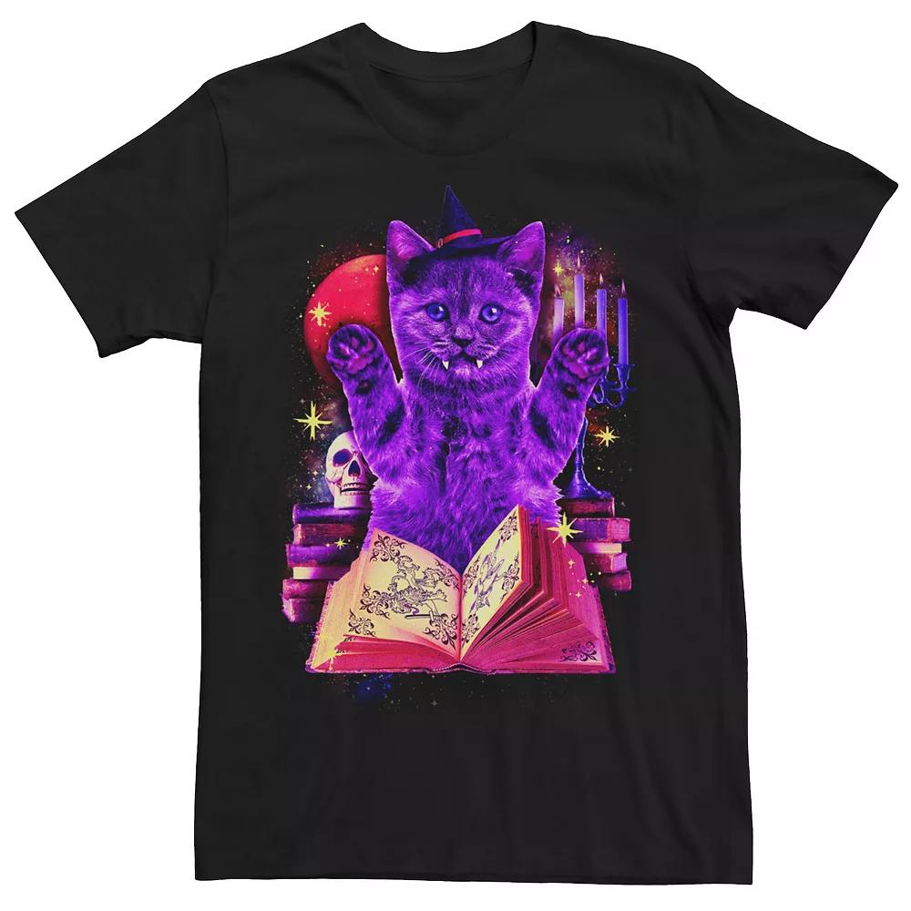 Men's Halloween Evil Purple Witch Cat Tee,  Product Image