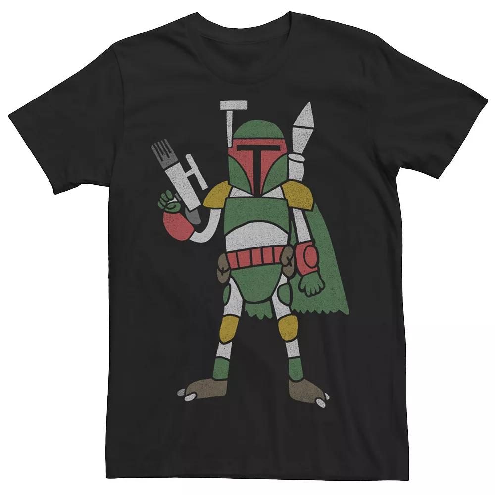 Men's Star Wars Boba Fett Cartoon Tee, Size: XXL, Black Product Image