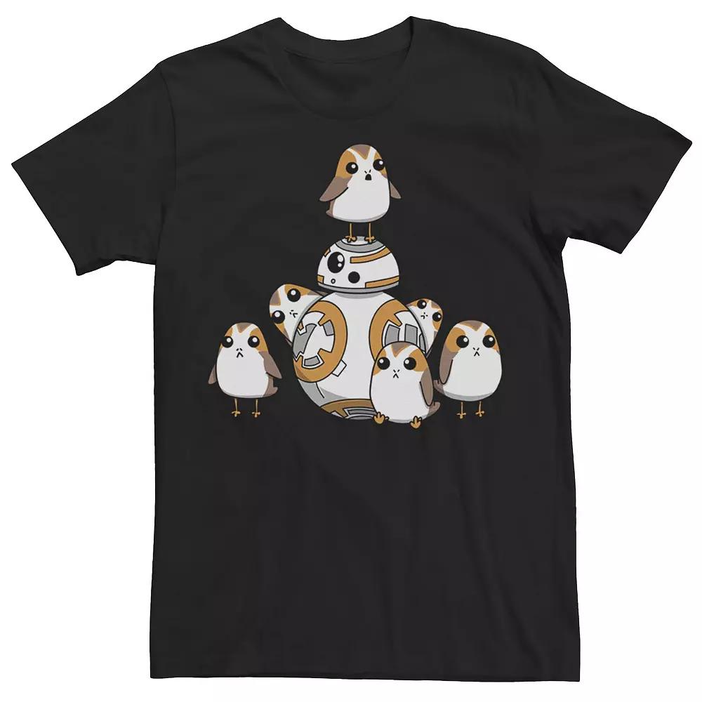 Men's Star Wars Porgs Having Fun With BB-8 Portrait Tee,  Product Image